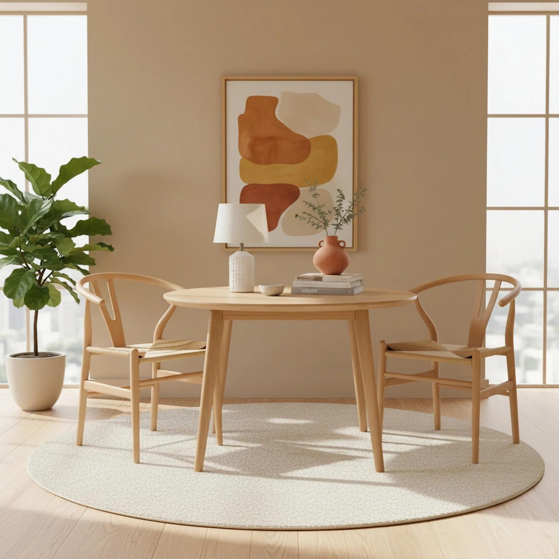 Nathan Wishbone Replica Dining Chair - Set of 2 - Natural - Image 4