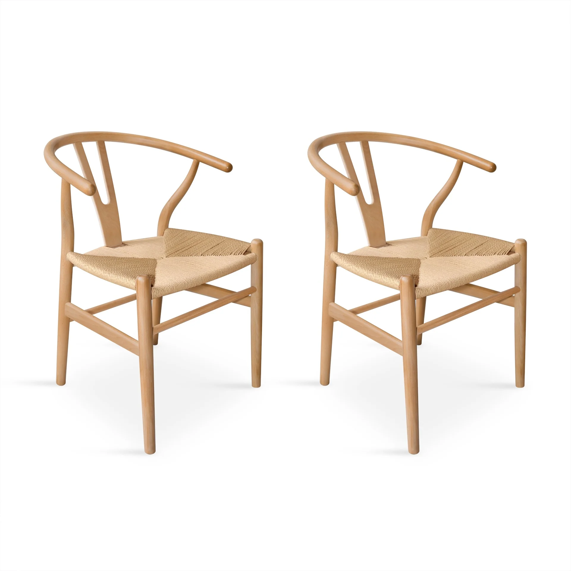 Nathan Wishbone Replica Dining Chair - Set of 2 - Natural - Image 5