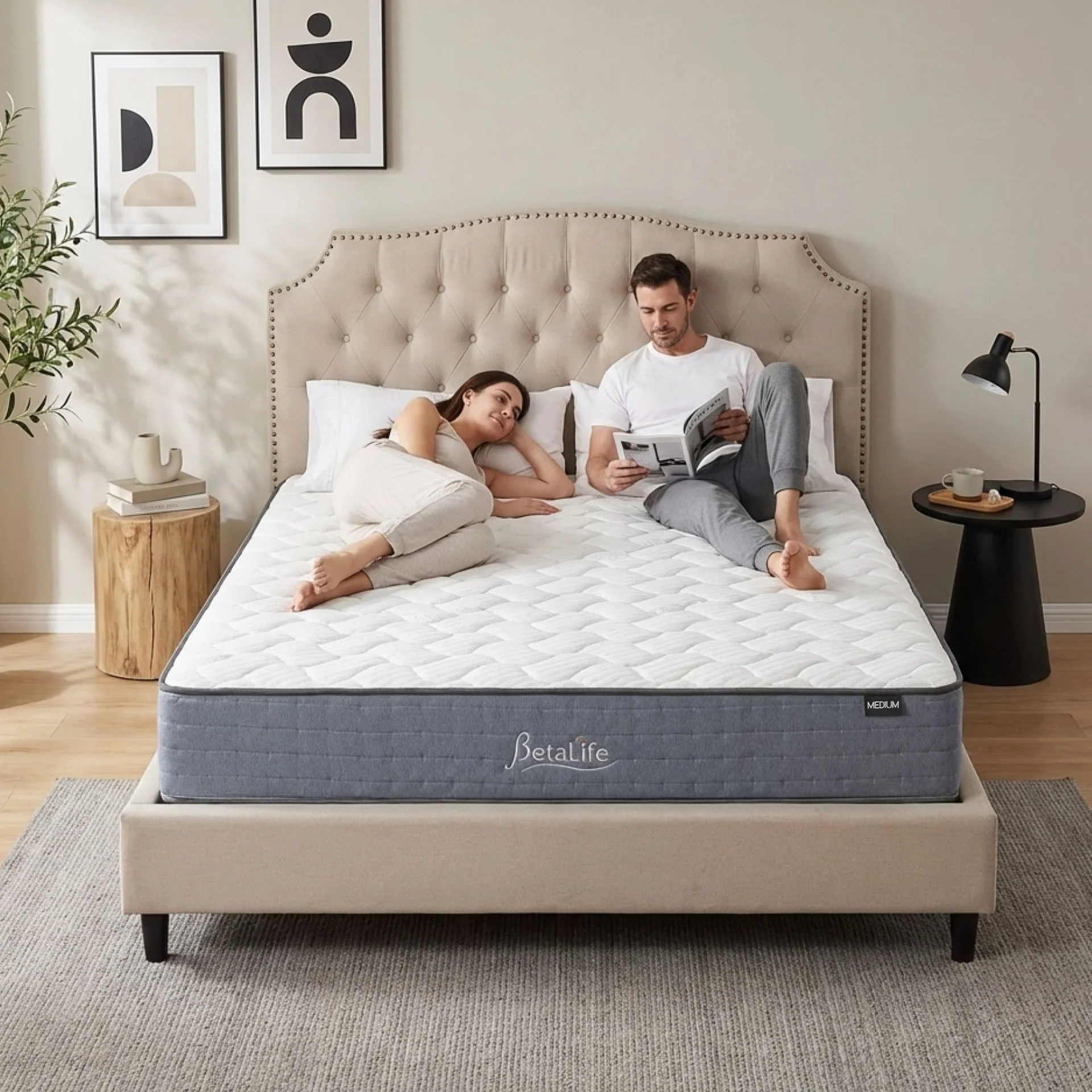 Natureblend Classic Bamboo Medium Mattress with Pillows - King - Image 2