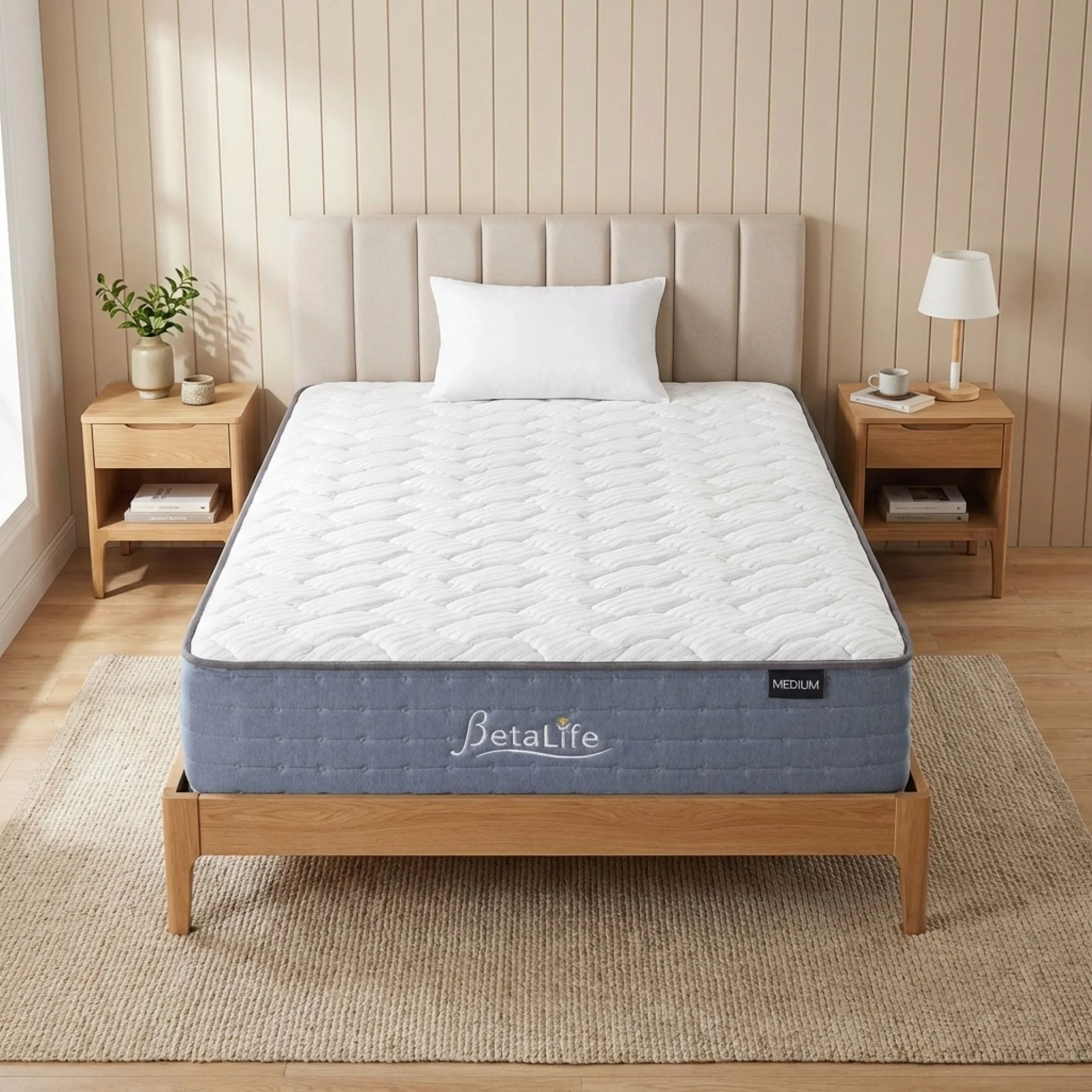 Natureblend Classic Bamboo Medium Mattress with Pillows - King Single