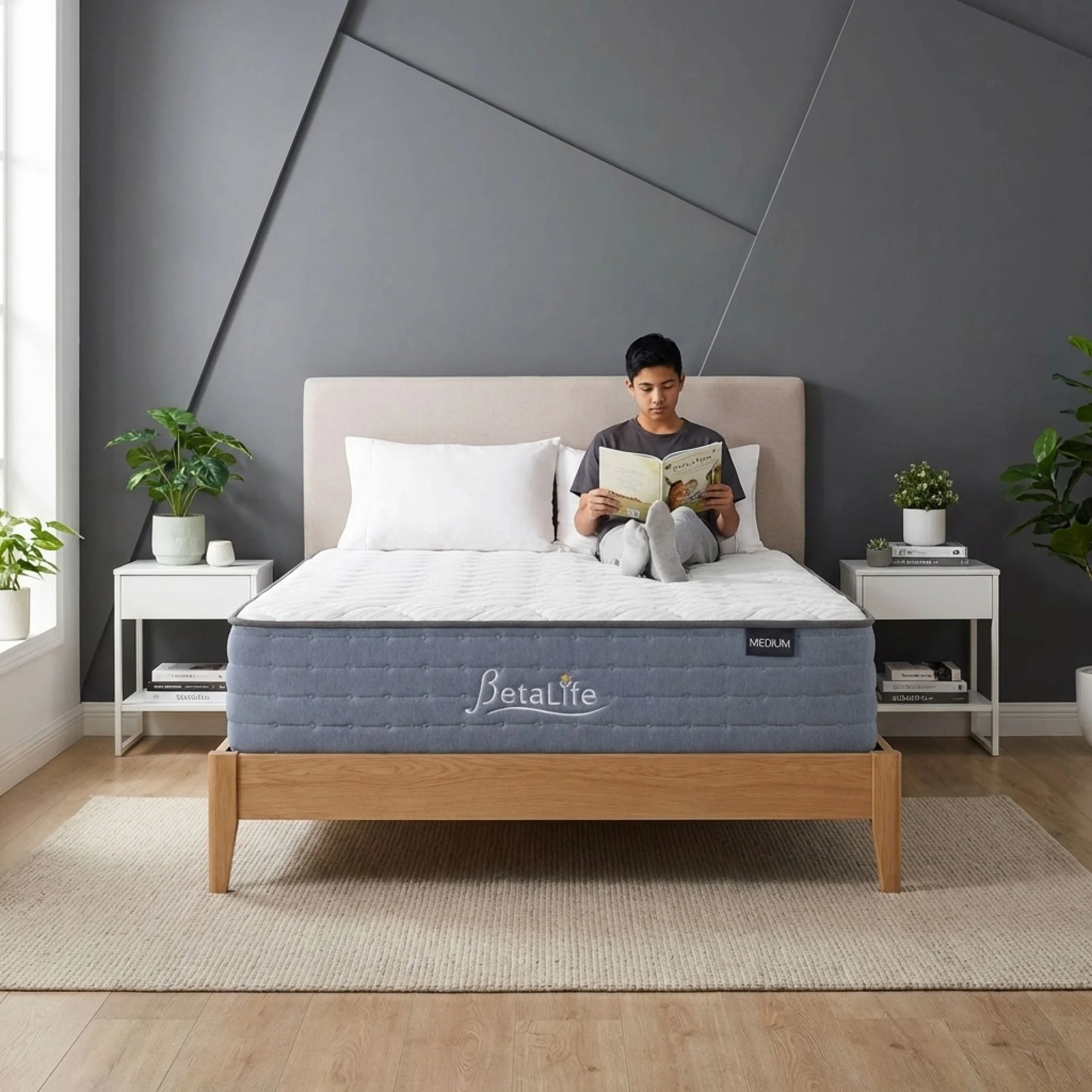 Natureblend Classic Bamboo Medium Mattress with Pillows - King Single - Image 17