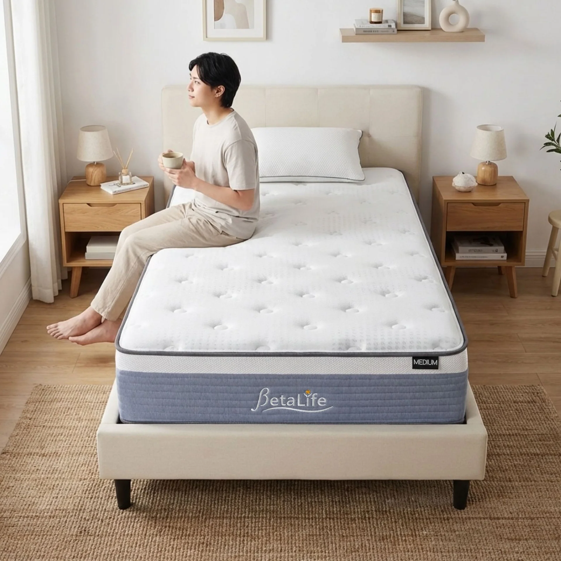 Natureblend Plus Bamboo Charcoal Medium Plush Mattress - King Single - Image 2