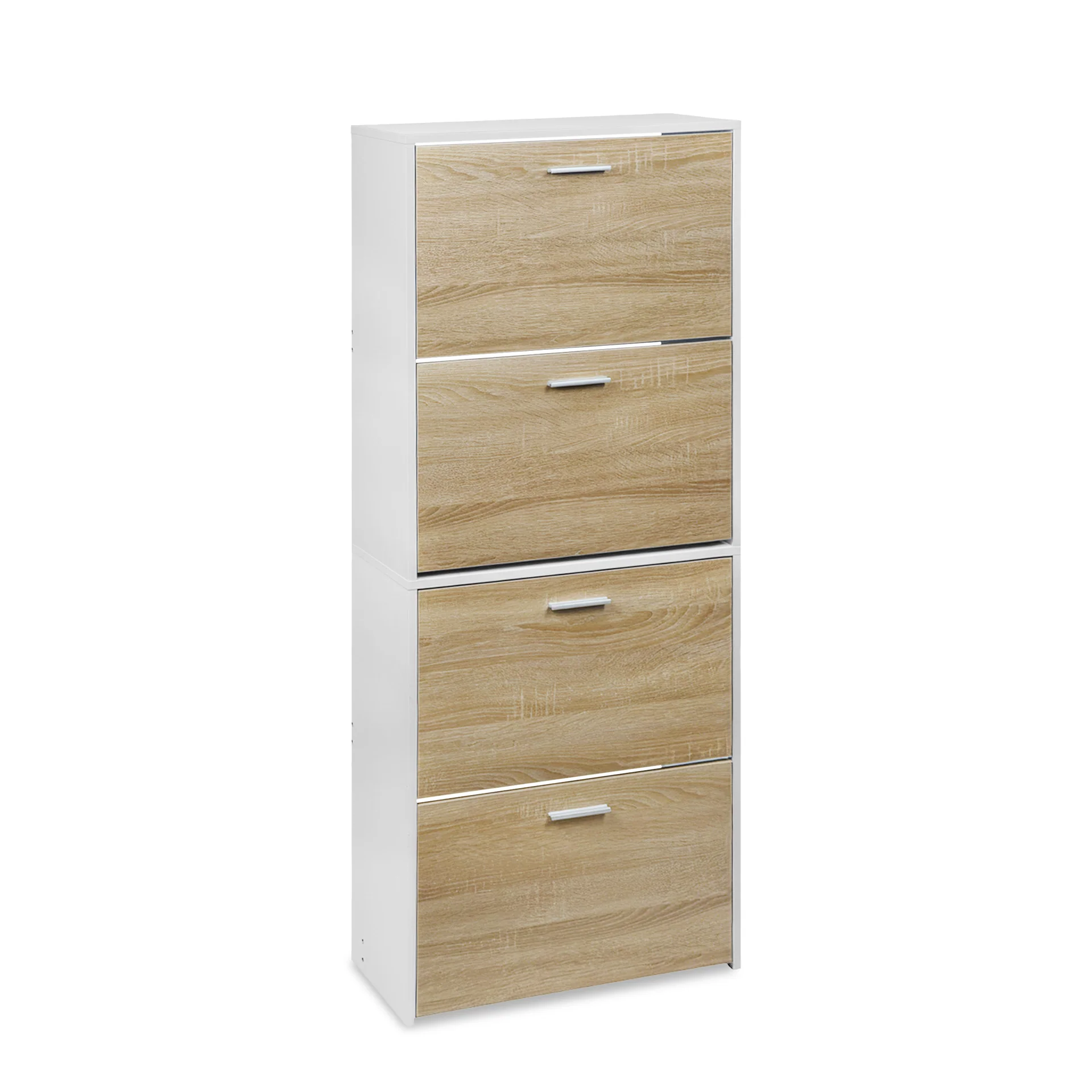 Navo 4 Drawer Shoe Cabinet Storage Rack - White Oak - Image 6