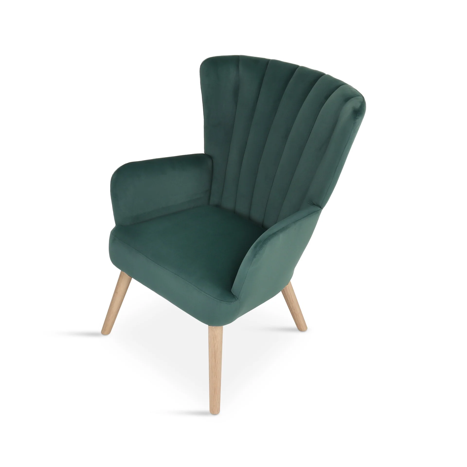 Neil Velvet Armchair - Green - Image 10