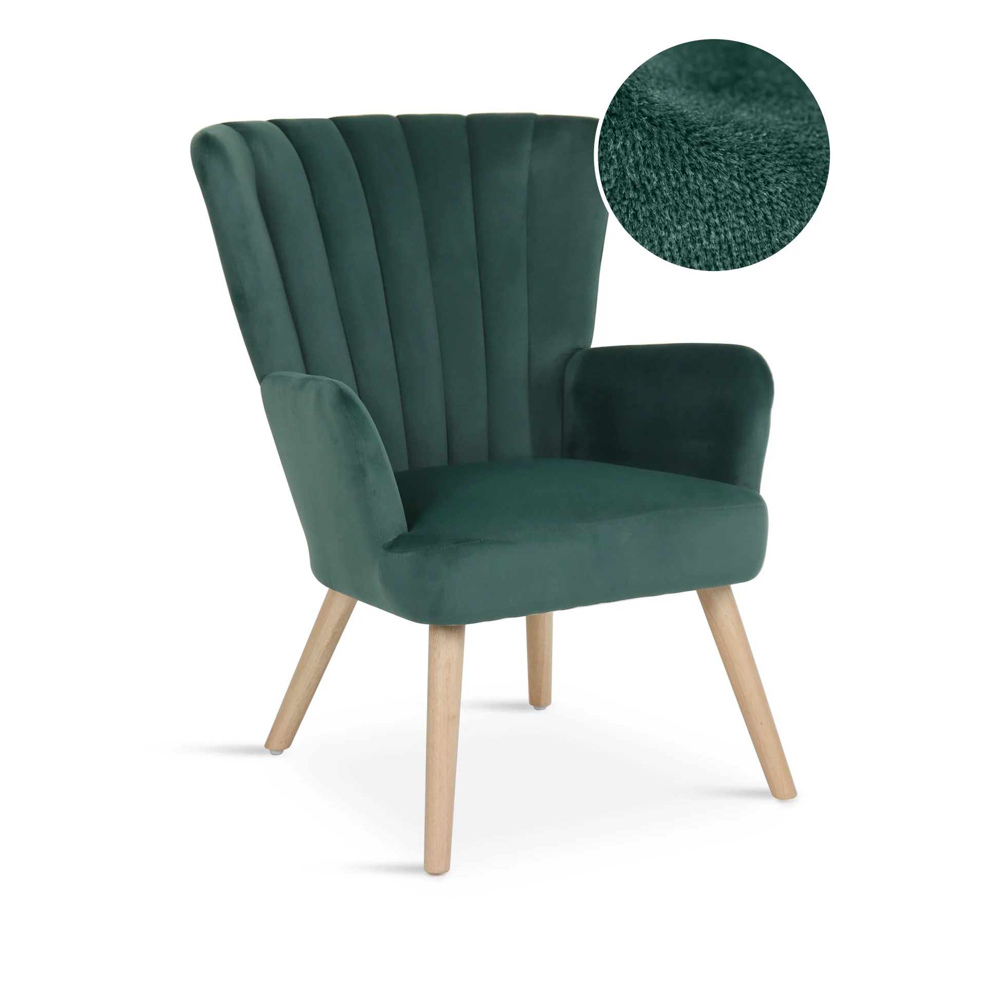 Neil Velvet Armchair - Green - Image 6