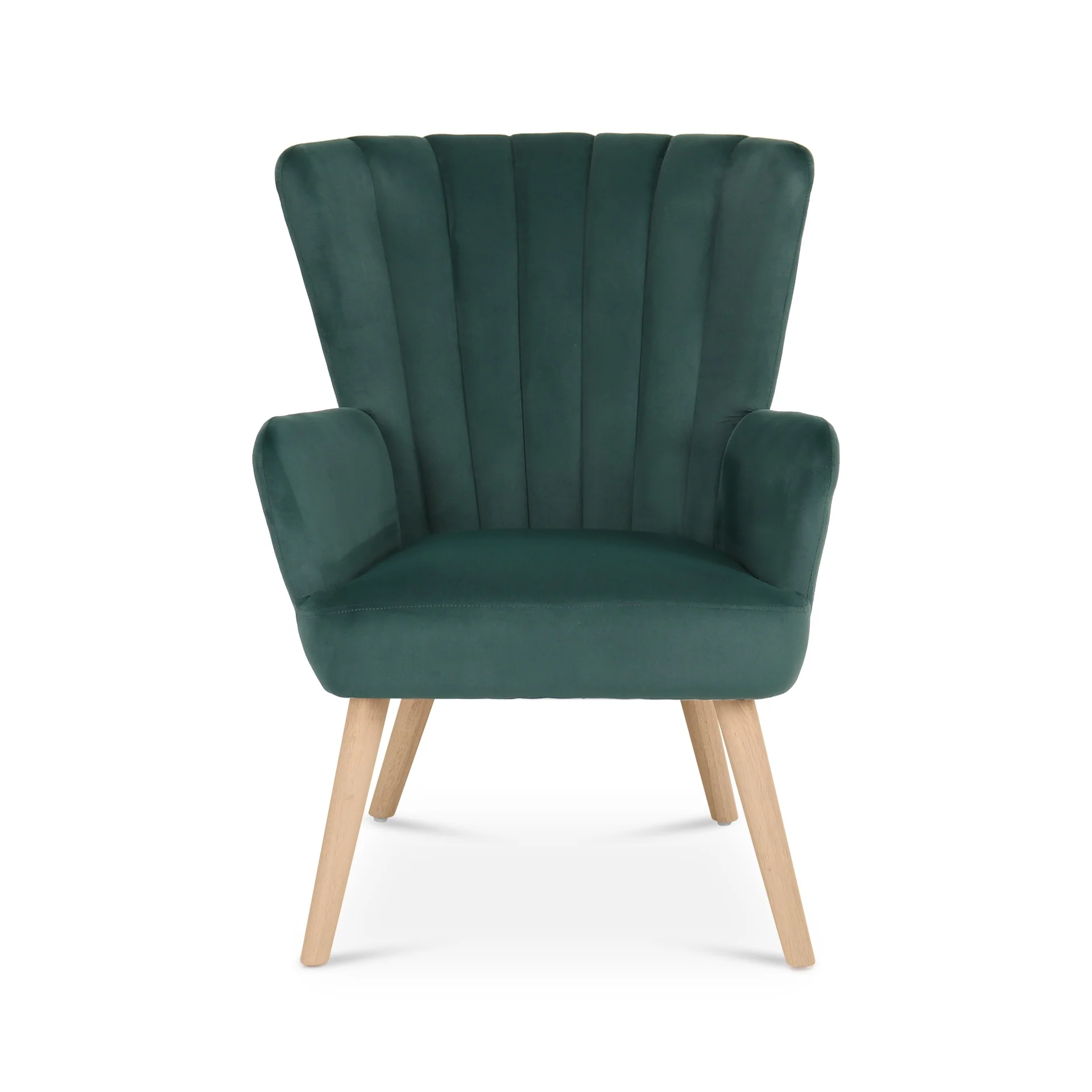 Neil Velvet Armchair - Green - Image 7