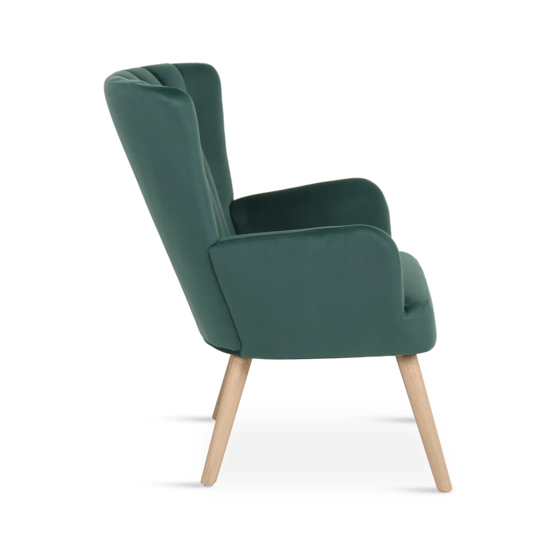 Neil Velvet Armchair - Green - Image 8