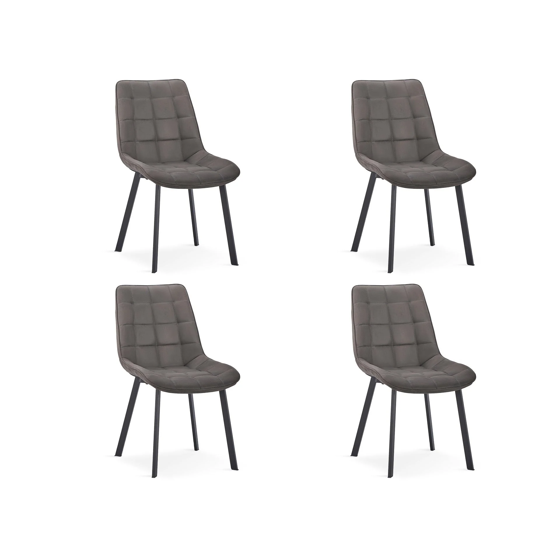 Nellie Dining Chair - Set Of 4 - Dark Grey + Black - Image 4