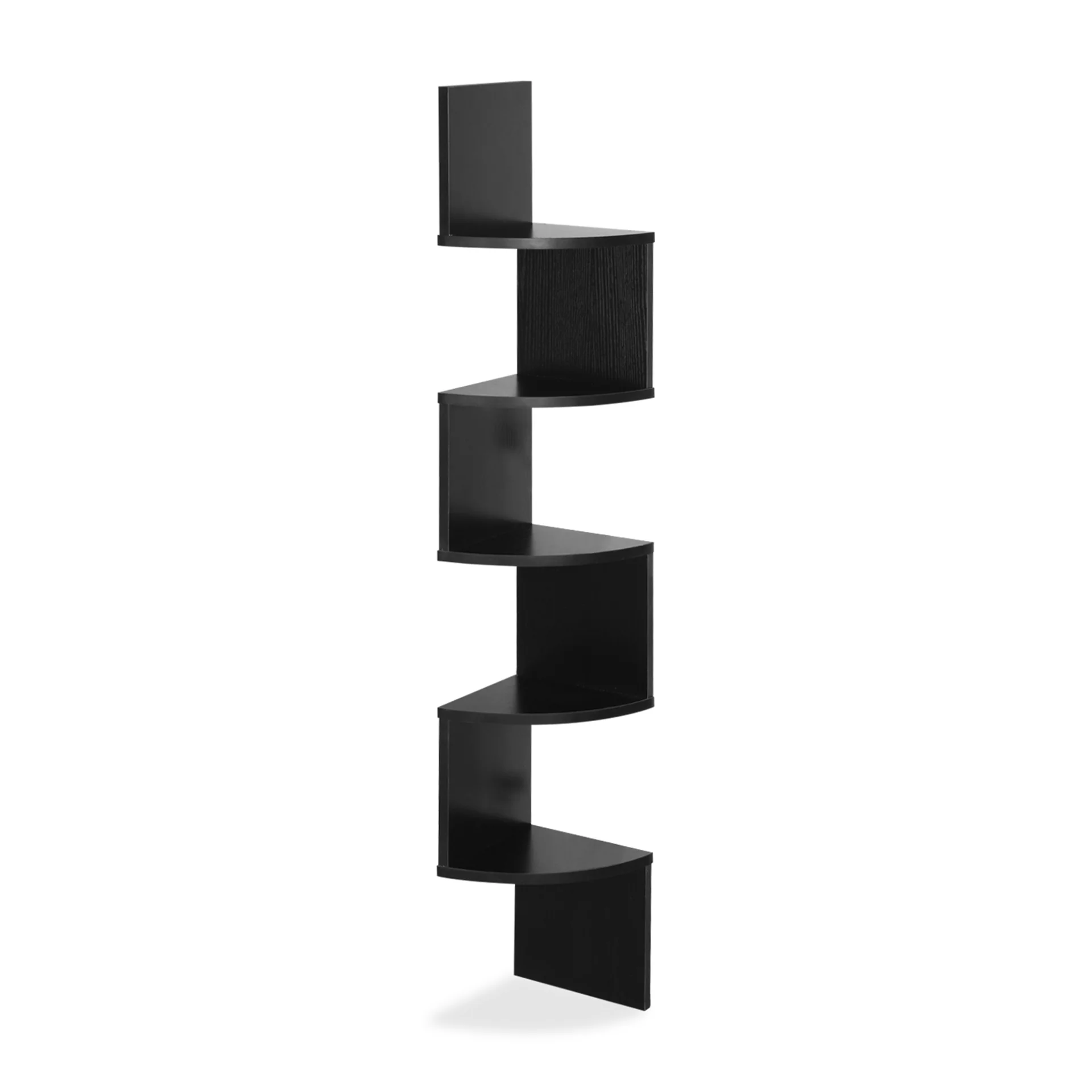 Nemi 5 Tier Wall Mounted Corner Shelf - Black - Image 7