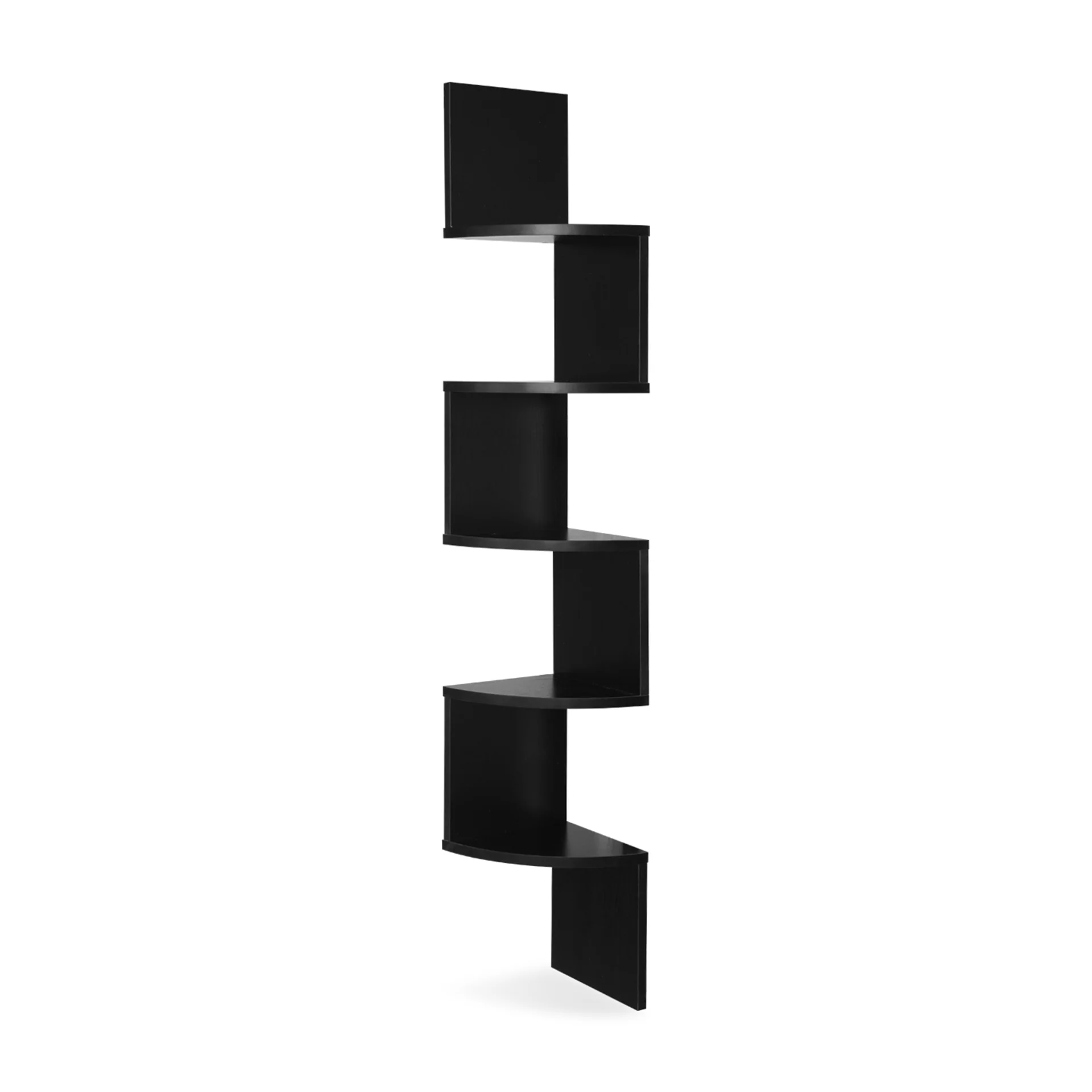 Nemi 5 Tier Wall Mounted Corner Shelf - Black - Image 8