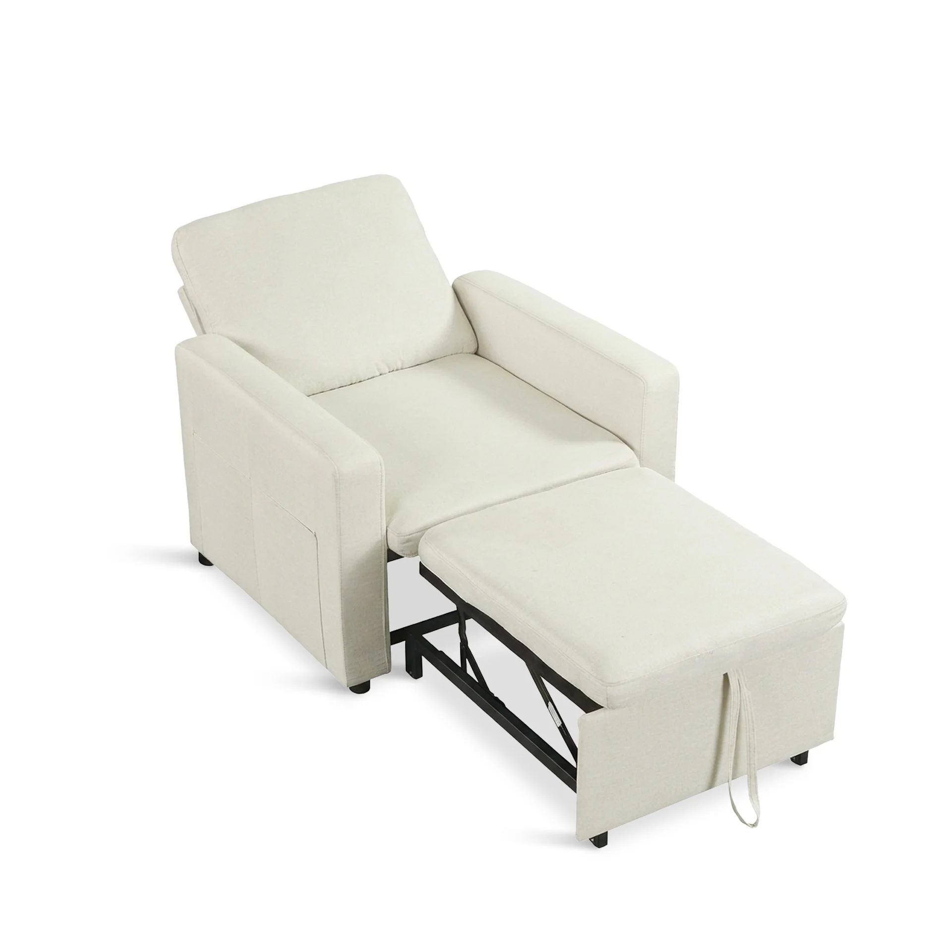 Nest Linen 1 Seater Sofa Bed - Cream - Image 11