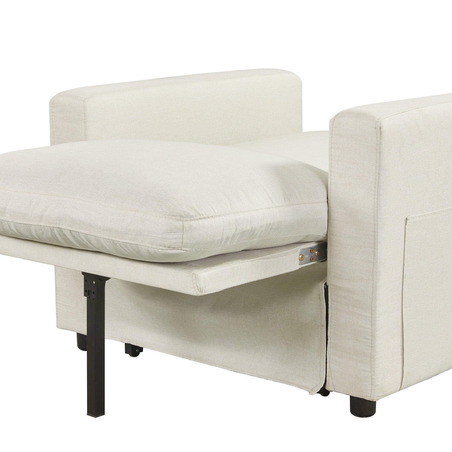 Nest Linen 1 Seater Sofa Bed - Cream - Image 17