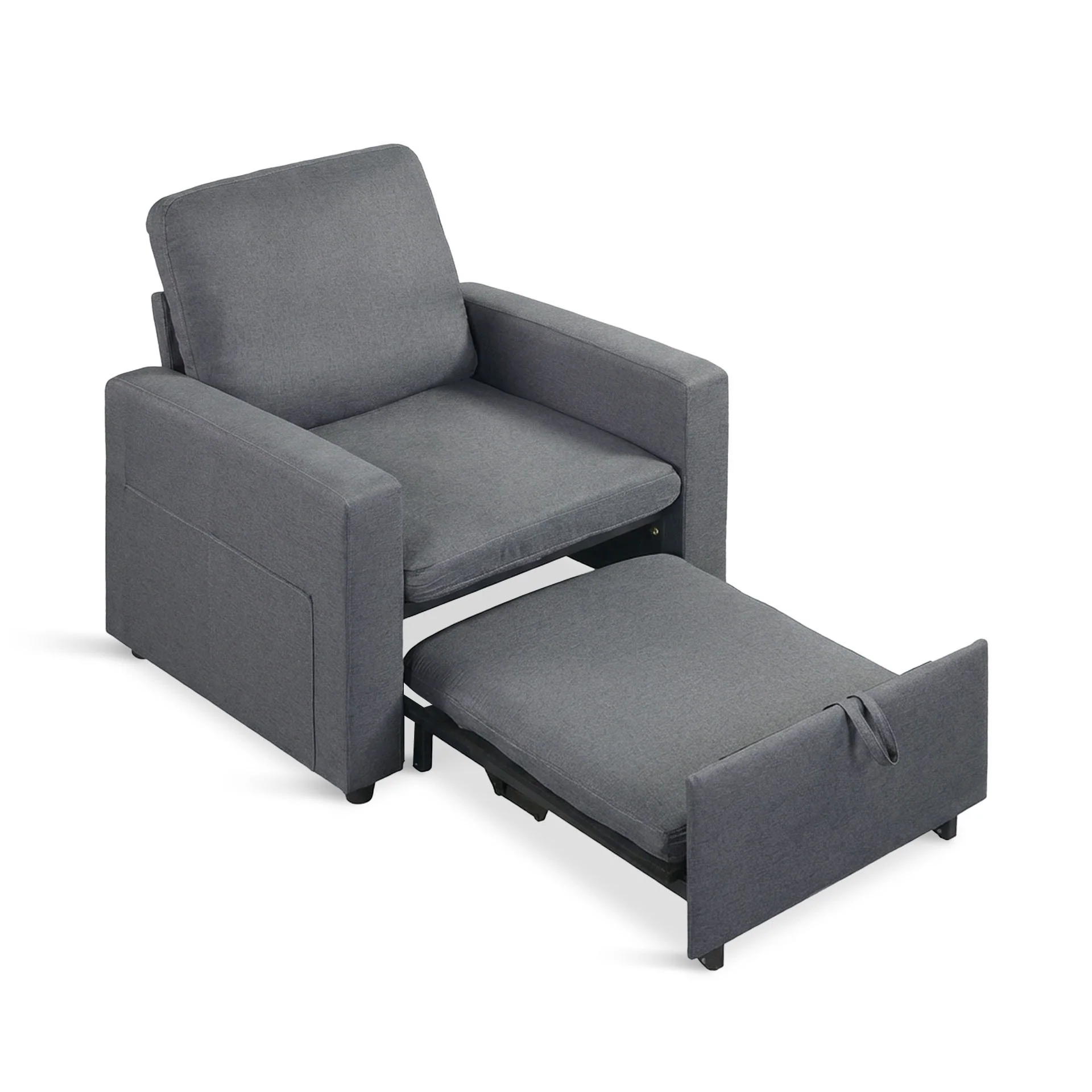 Nest Linen 1 Seater Sofa Bed - Dark Grey - Image 10