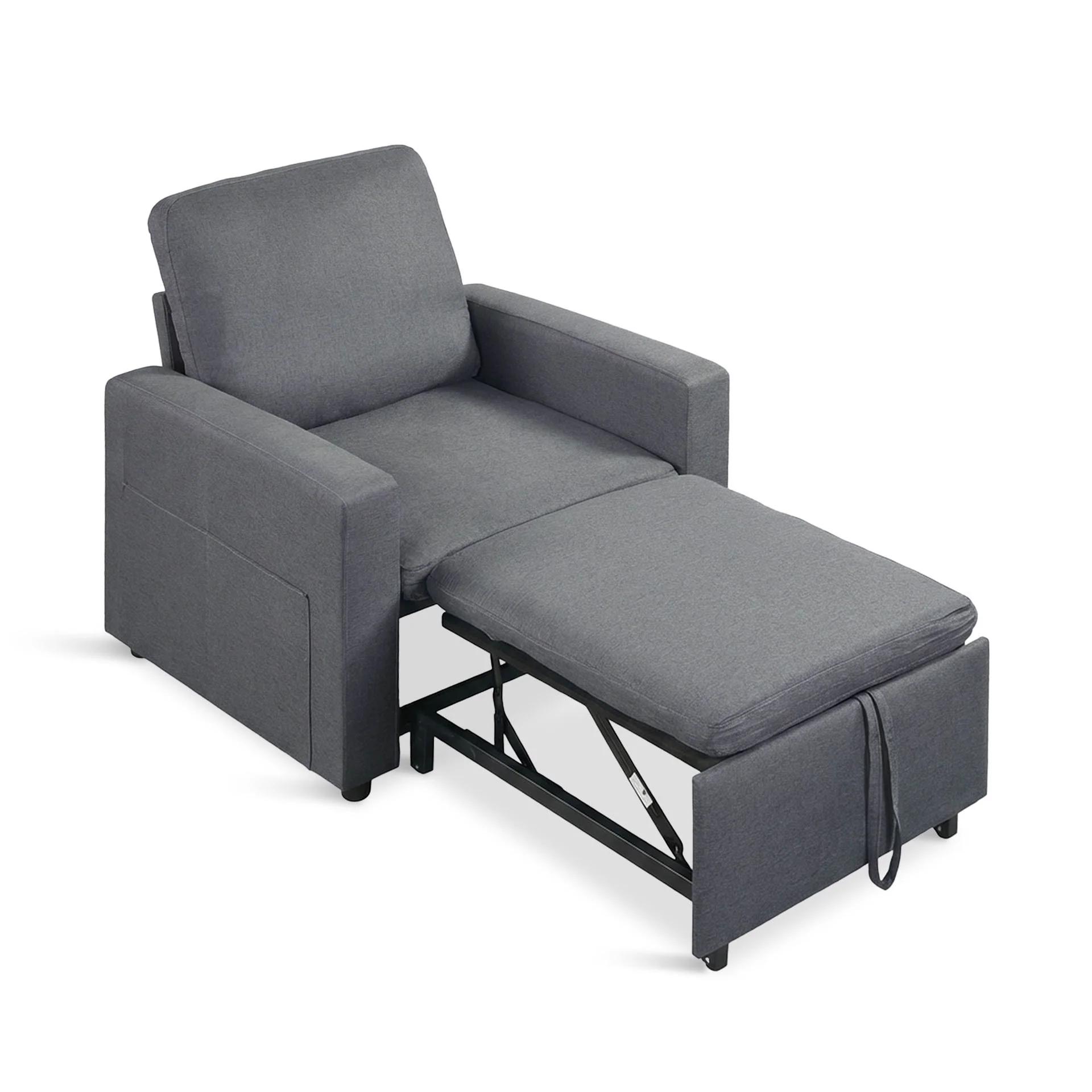 Nest Linen 1 Seater Sofa Bed - Dark Grey - Image 11