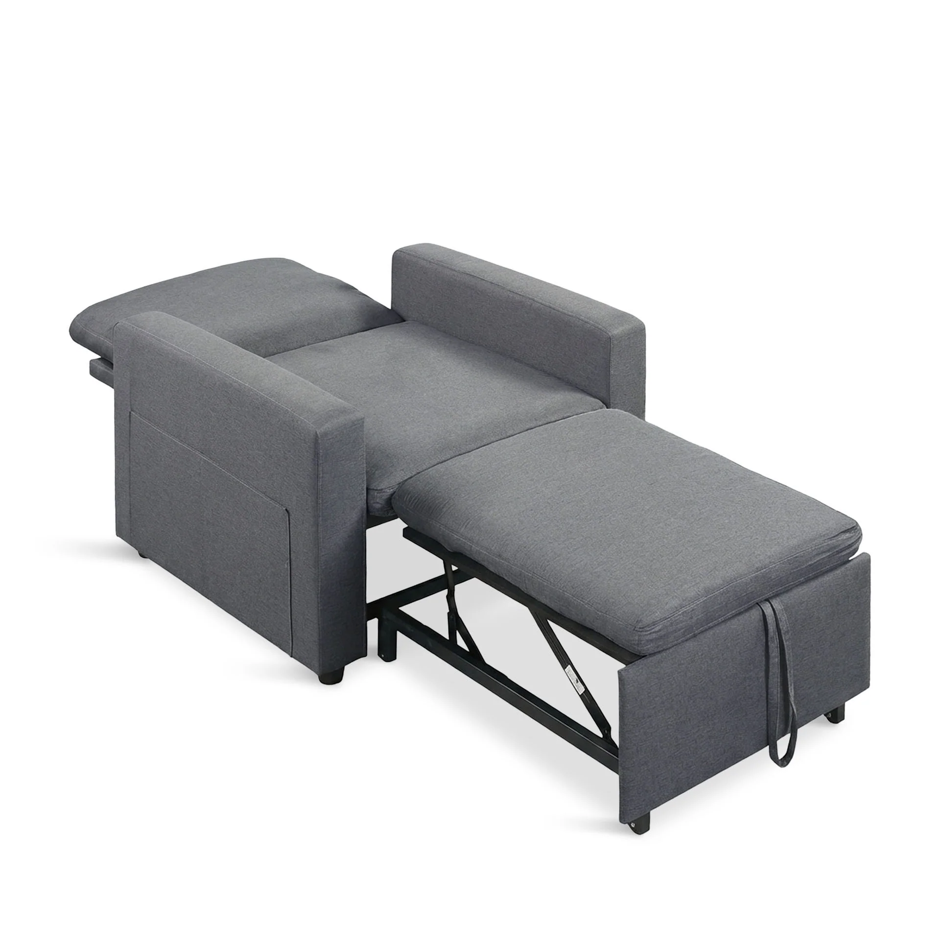 Nest Linen 1 Seater Sofa Bed - Dark Grey - Image 14