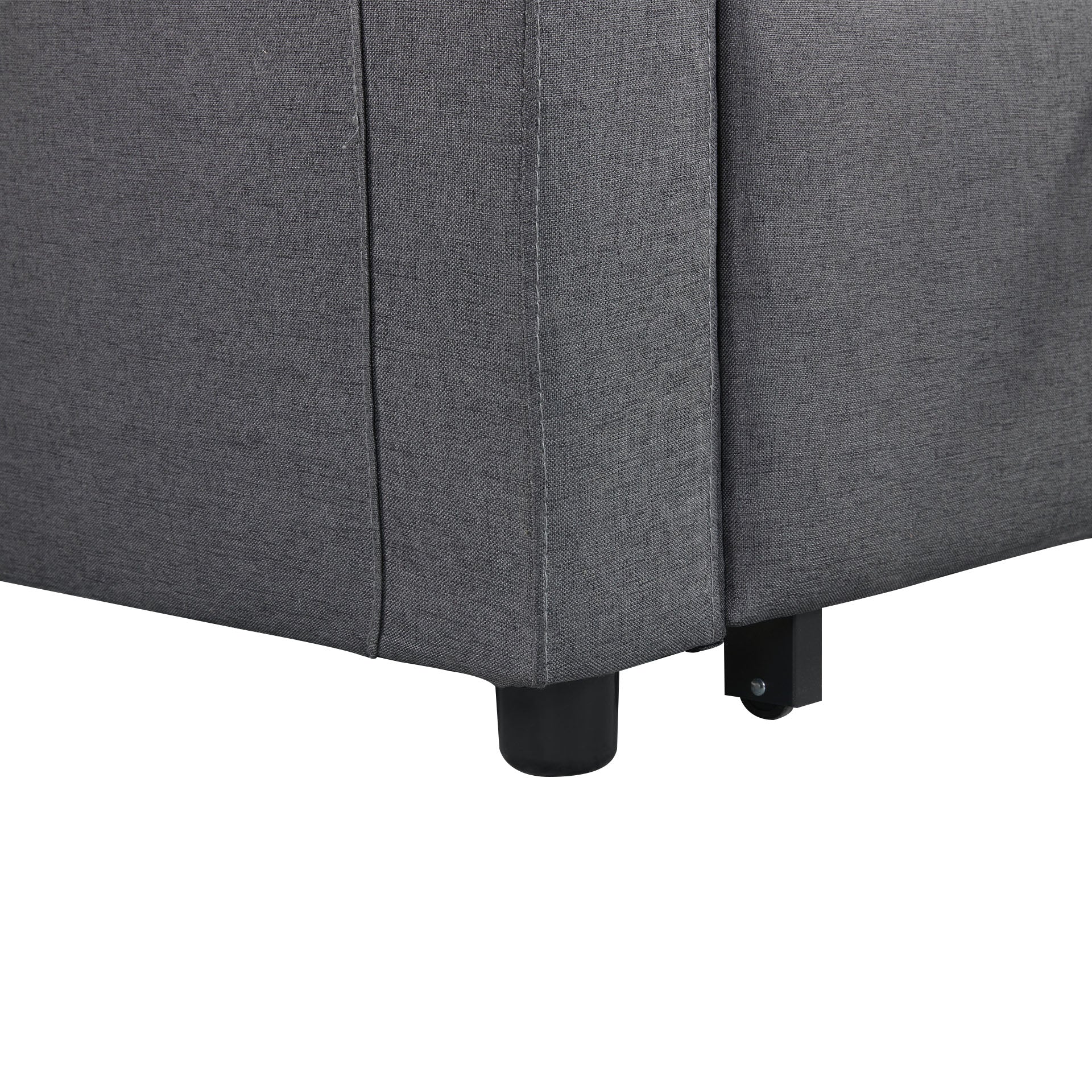 Nest Linen 1 Seater Sofa Bed - Dark Grey - Image 16