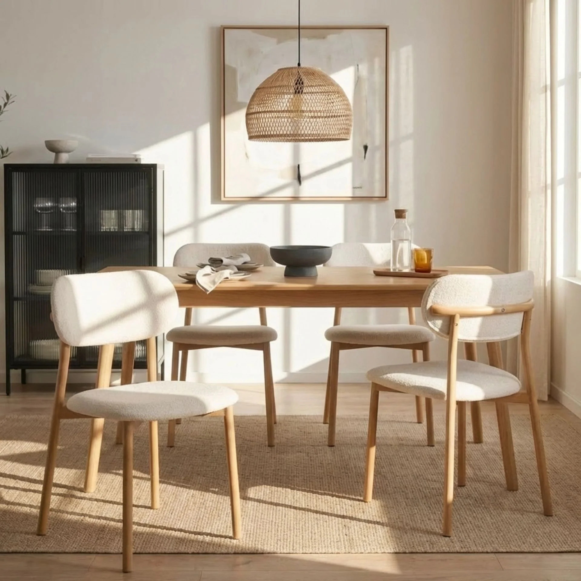 Nicole Fabric Dining Chair - Set of 4 - Beige
