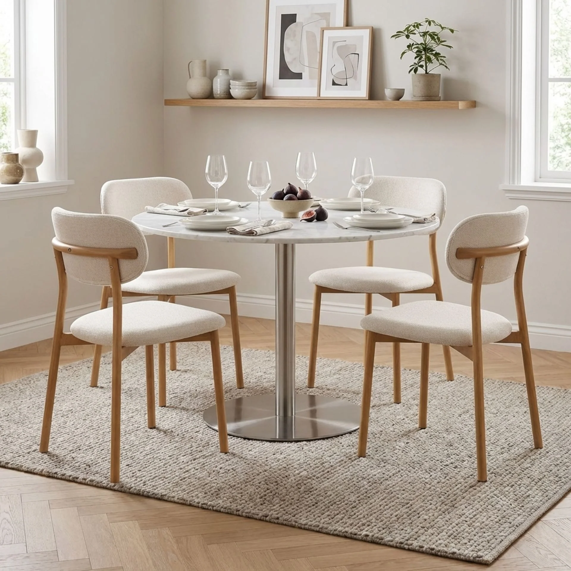 Nicole Fabric Dining Chair - Set of 4 - Beige - Image 5