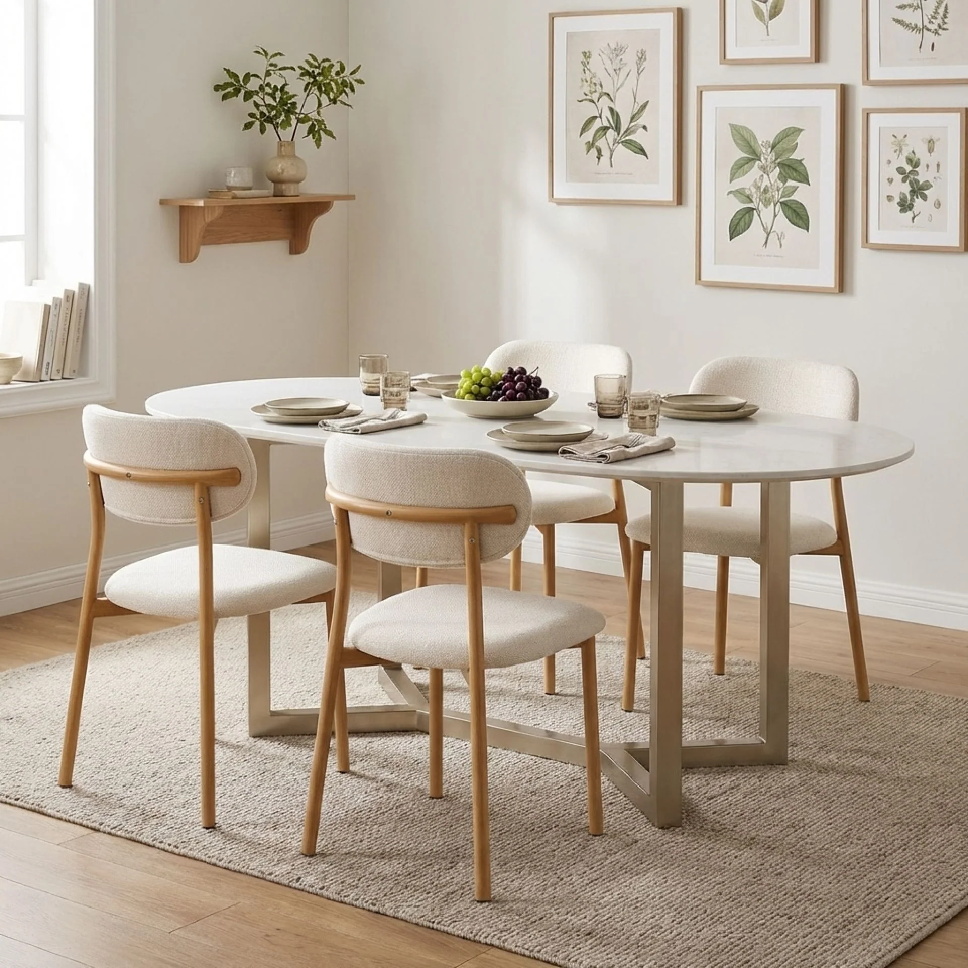 Nicole Fabric Dining Chair - Set of 4 - Beige - Image 6