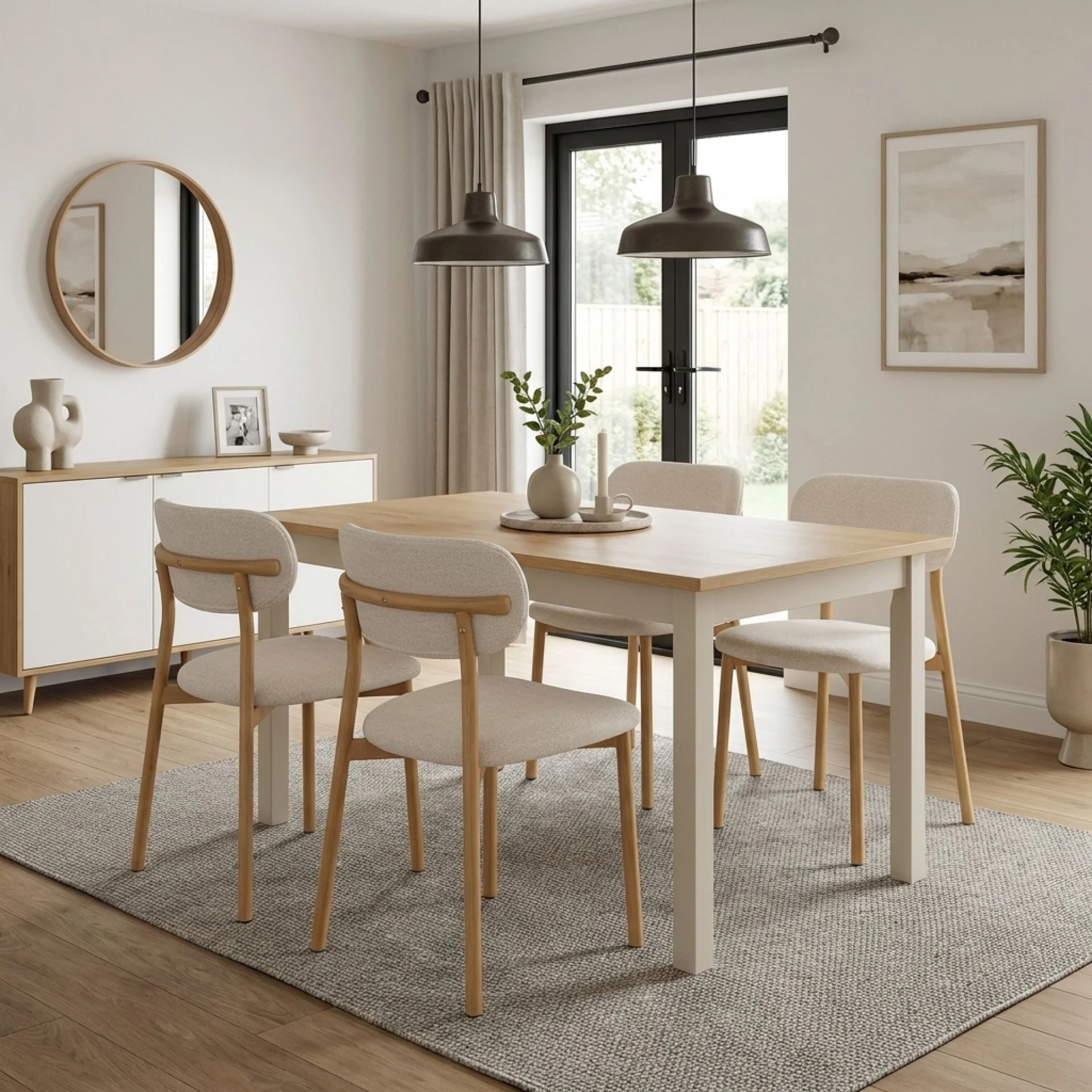 Nicole Fabric Dining Chair - Set of 4 - Beige - Image 7