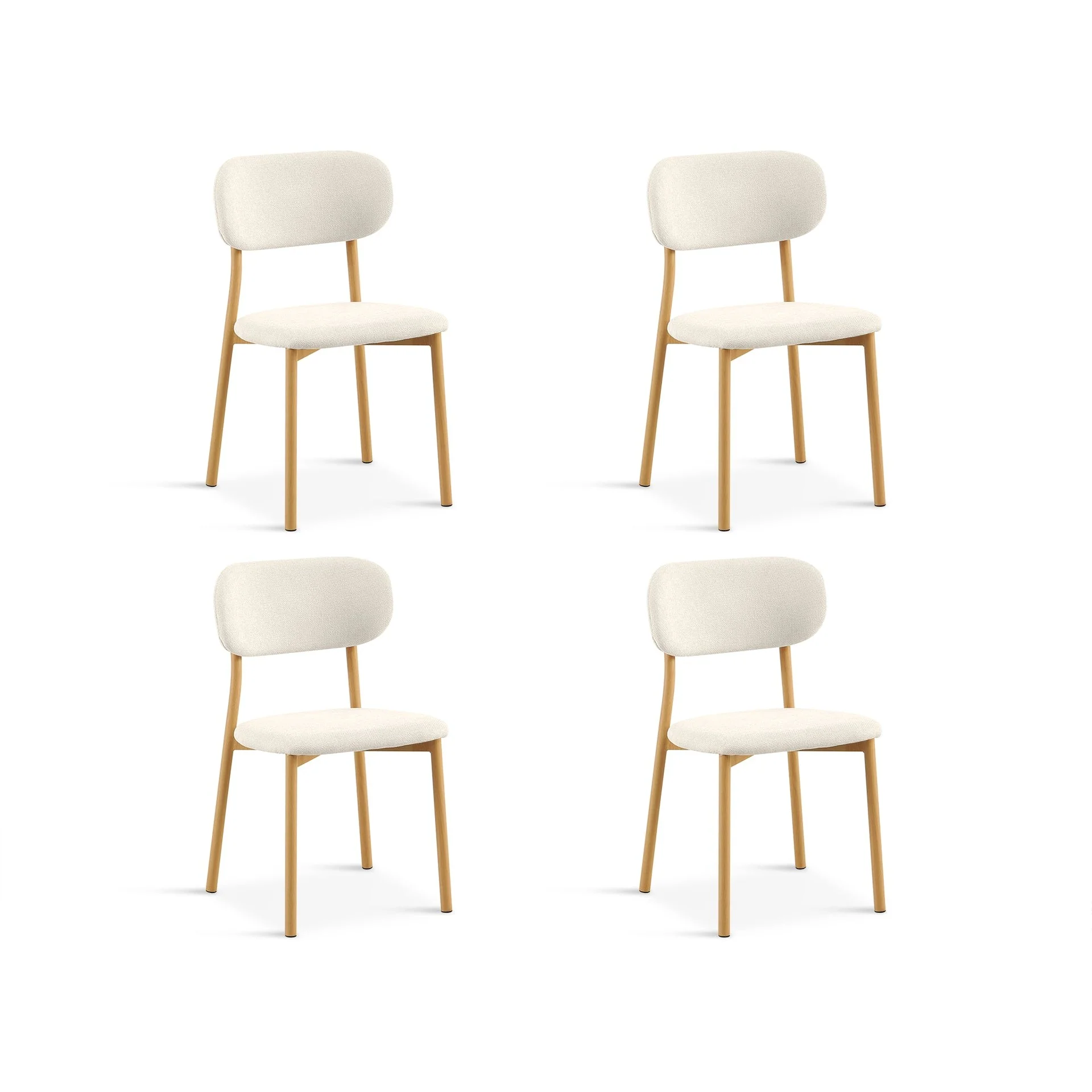Nicole Fabric Dining Chair - Set of 4 - Beige - Image 8