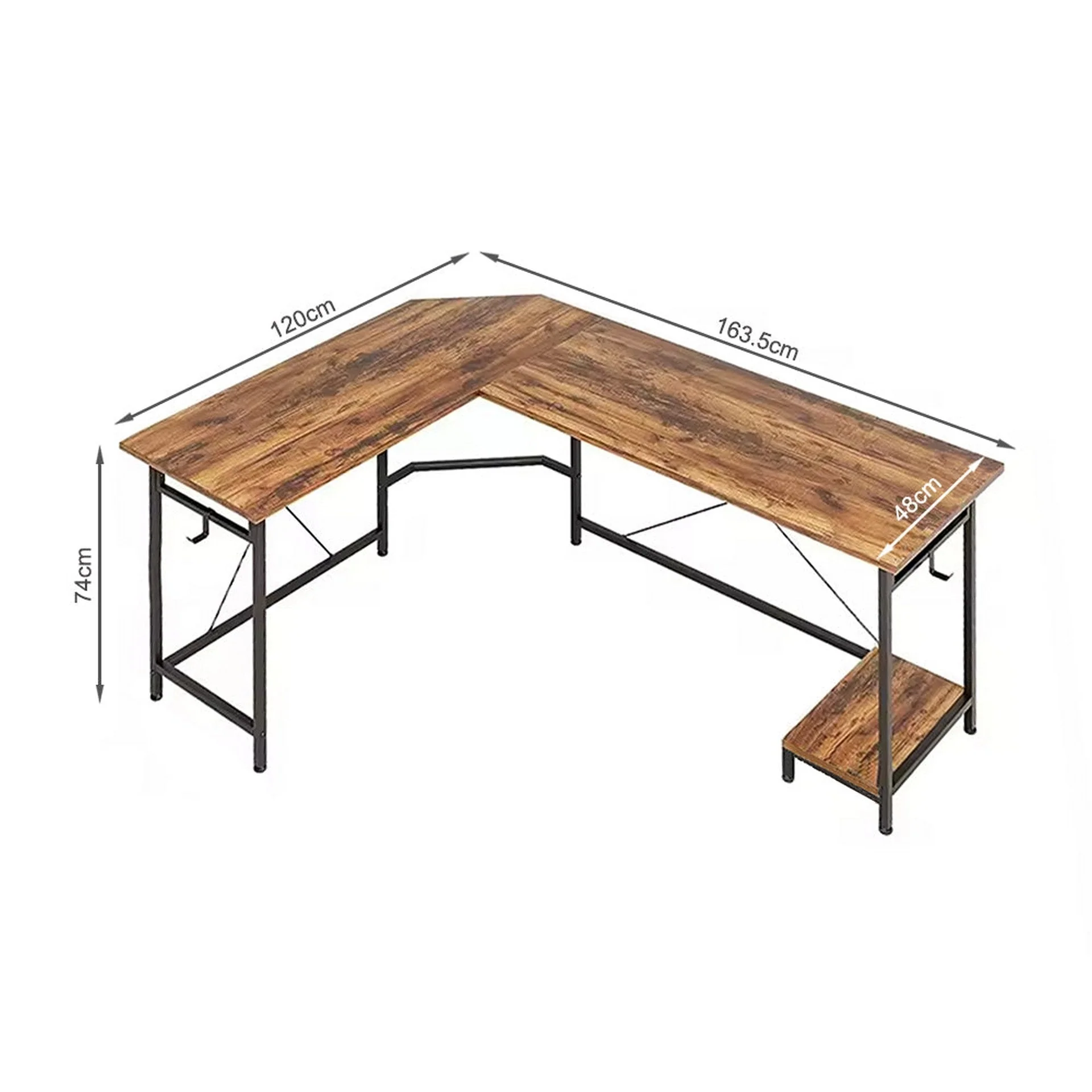 Niko Computer Corner Desk - Rustic Brown - Image 6