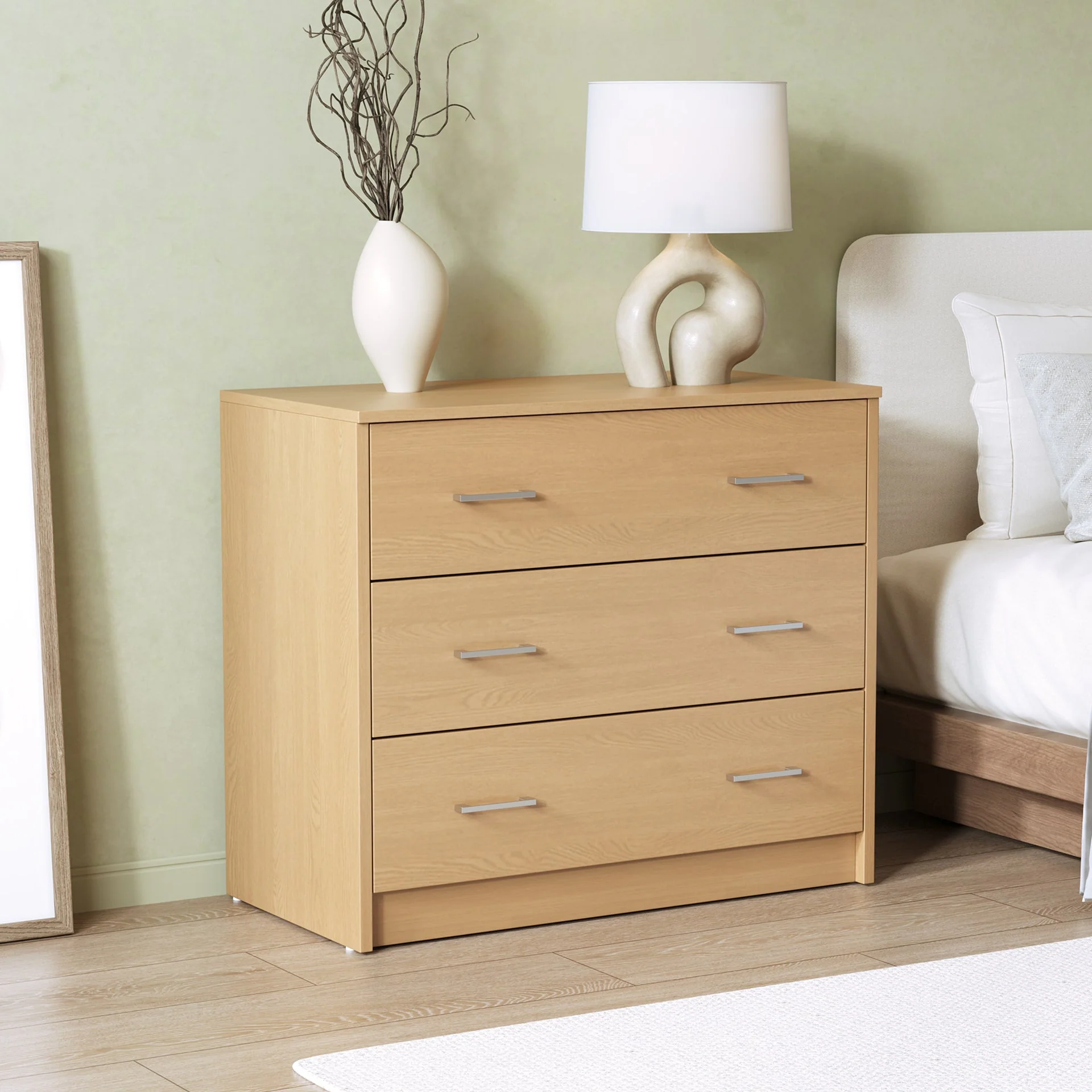 Nikola 3 Drawers Tallboy - Maple