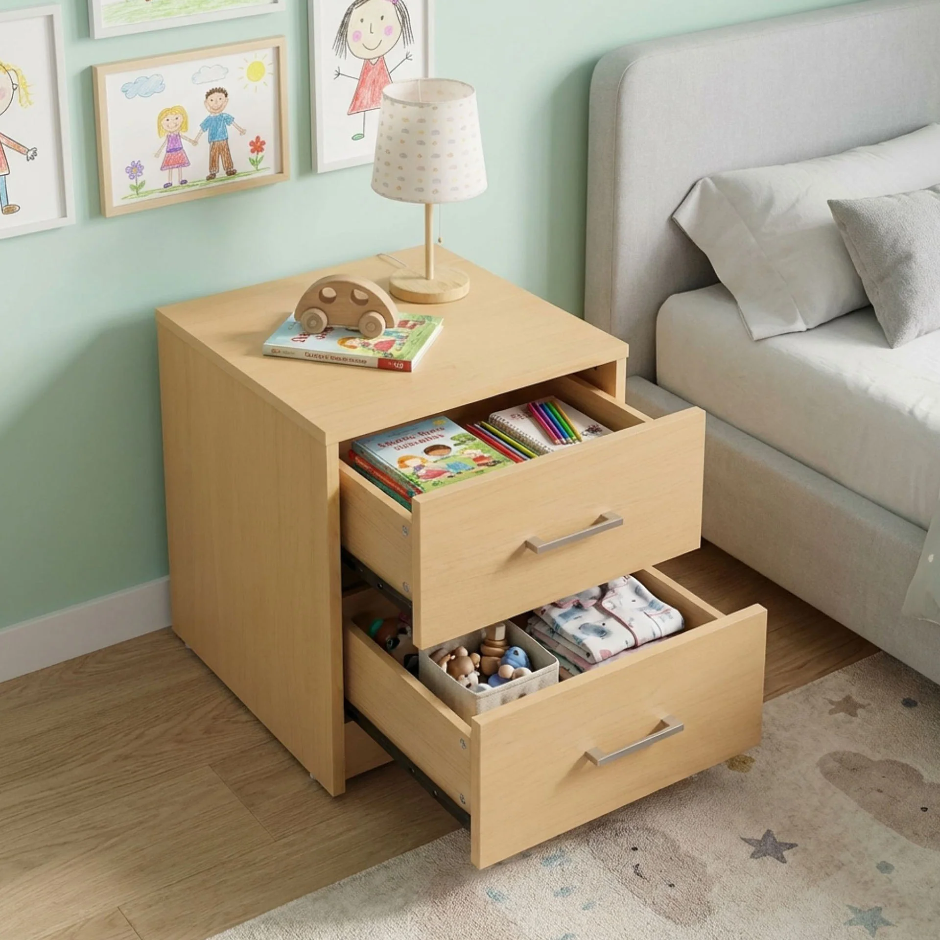 Nikola Bedside Table - Maple - Image 3