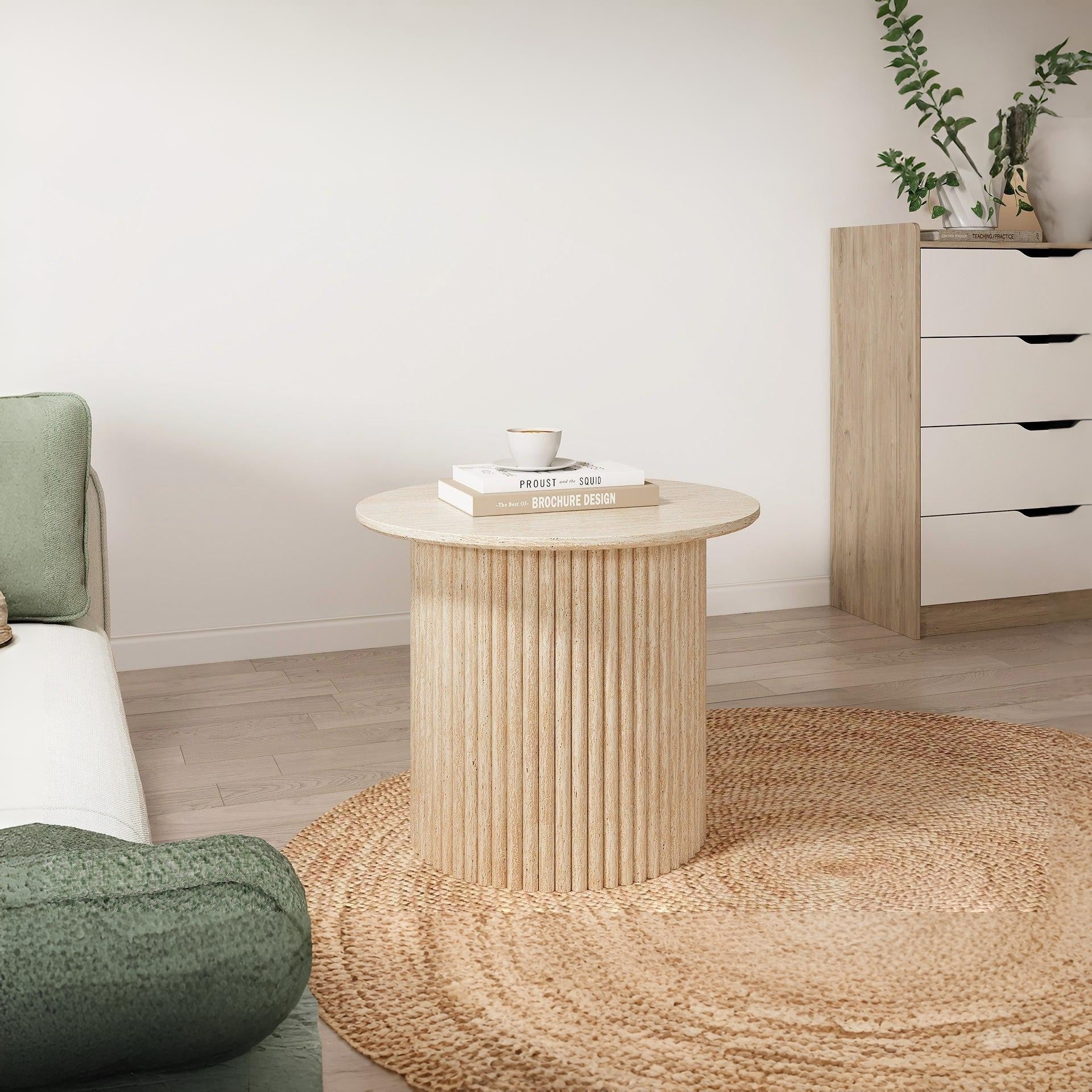 Nile Round Coffee Table 60cm - Travertine - Image 3