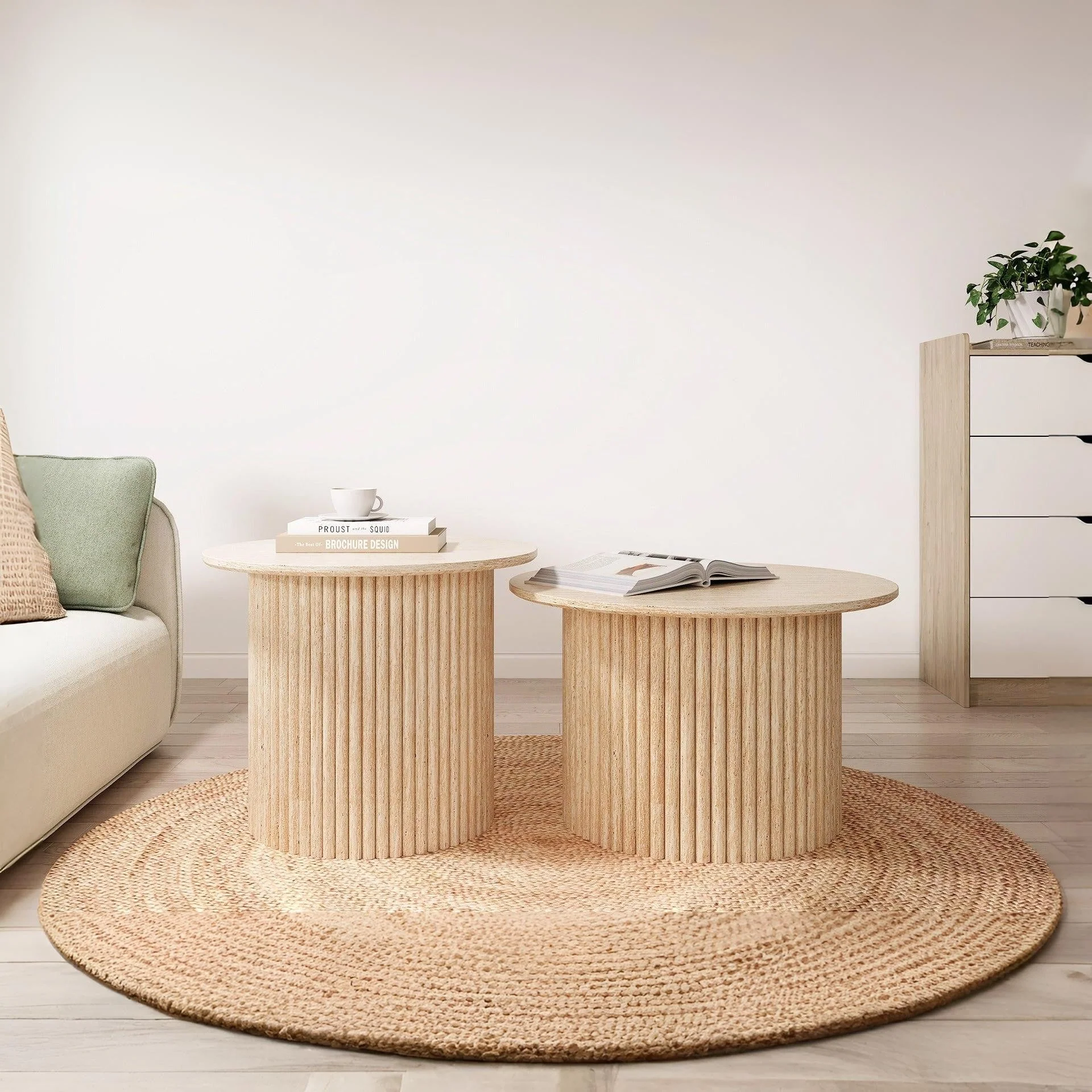 Nile Round Coffee Table 60cm - Travertine - Image 4