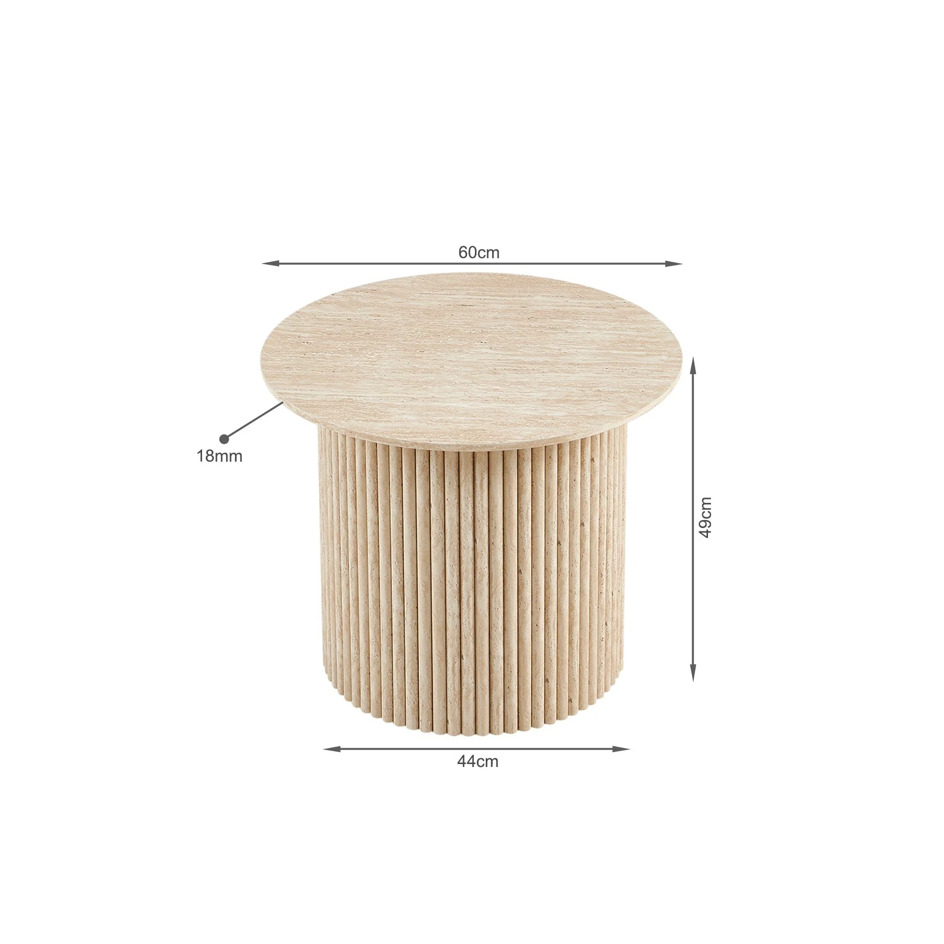 Nile Round Coffee Table 60cm - Travertine - Image 7