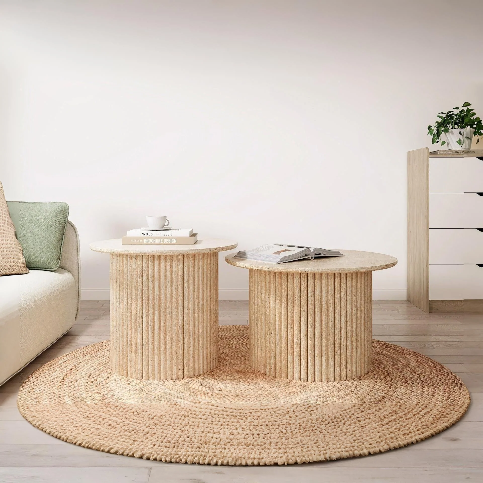 Nile Round Coffee Table 70cm - Travertine - Image 4