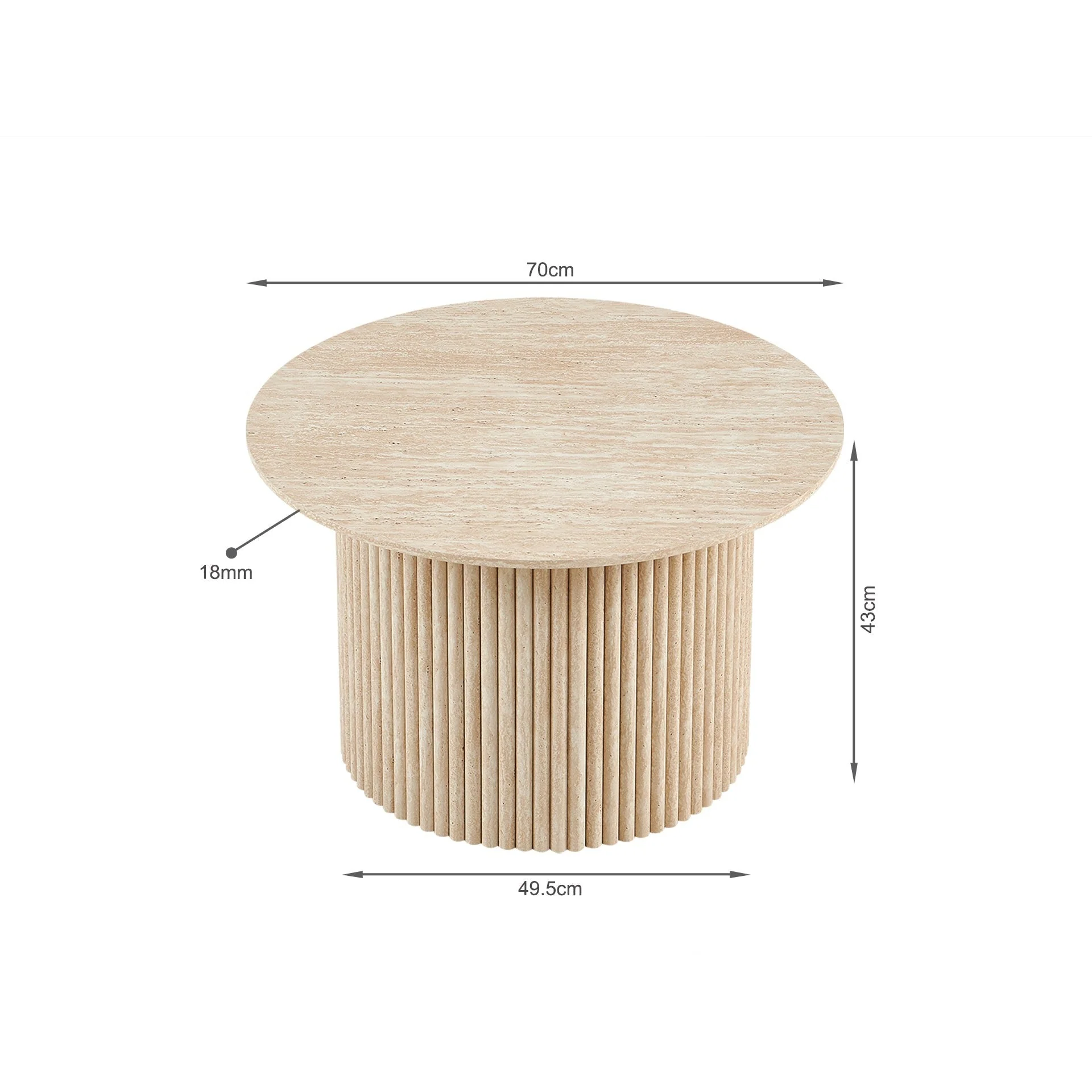 Nile Round Coffee Table 70cm - Travertine - Image 8