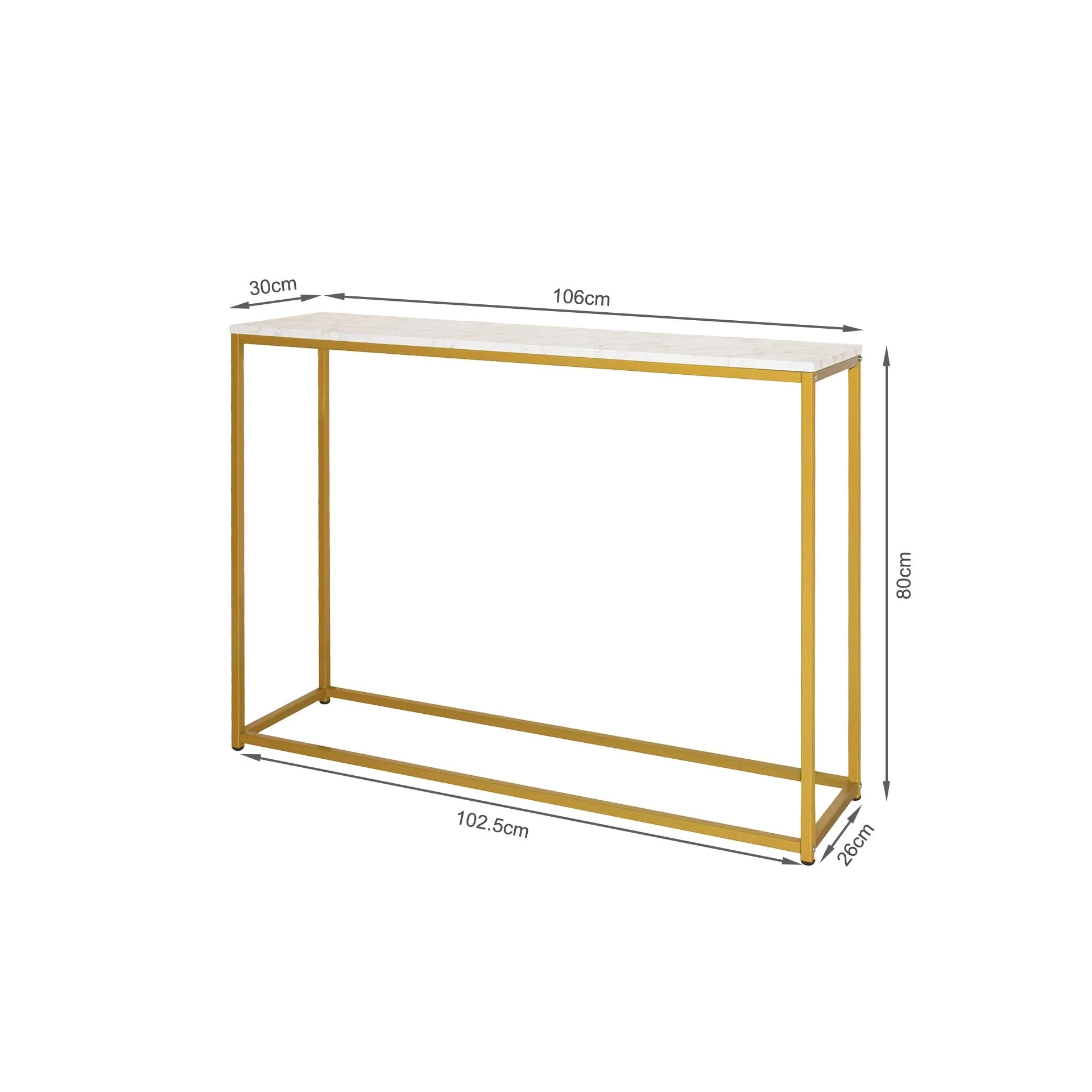 Nimbus Console Table - White Marble Look - Image 10