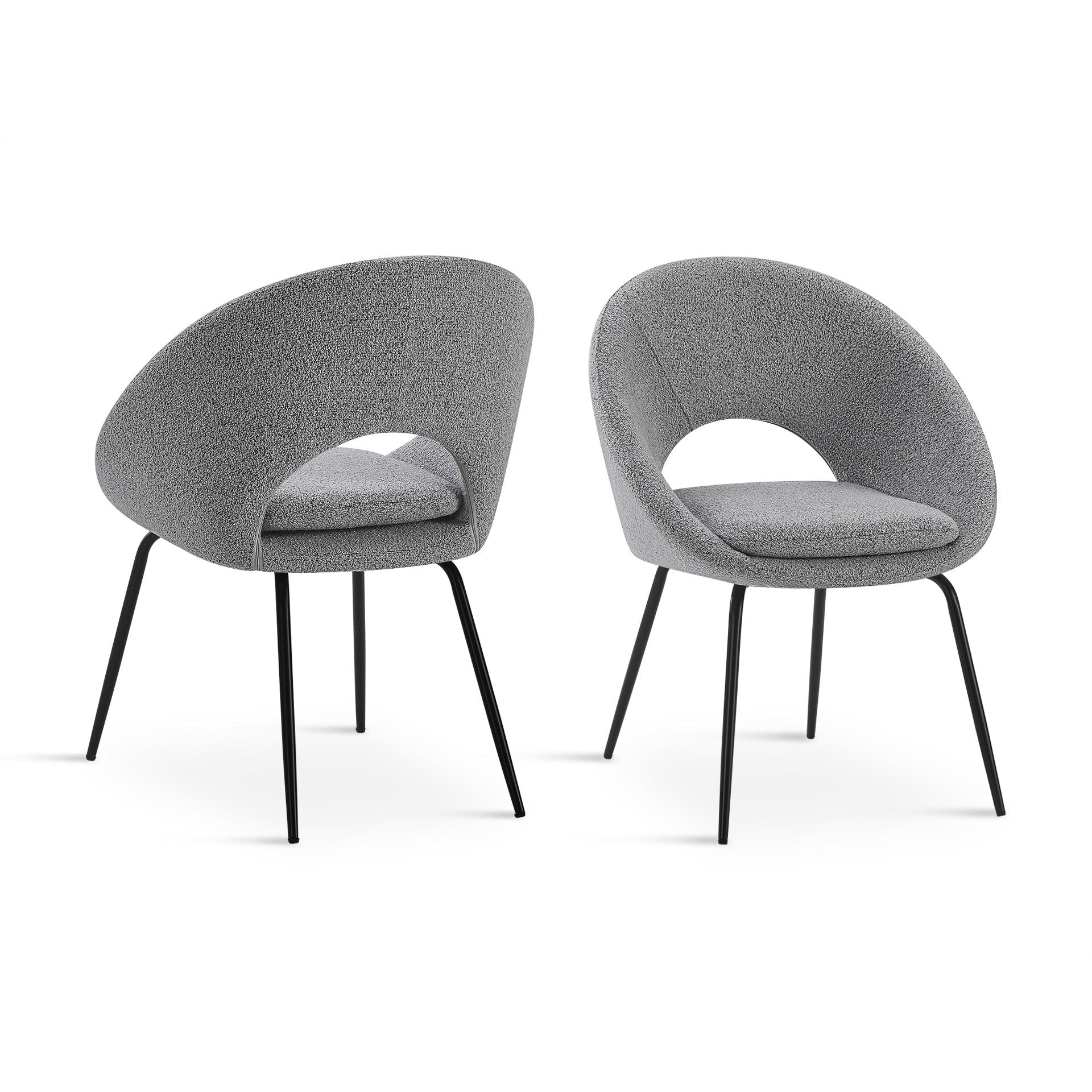Nimue Fabric Dining Chair - Set of 2 - Greyish Black - Image 4