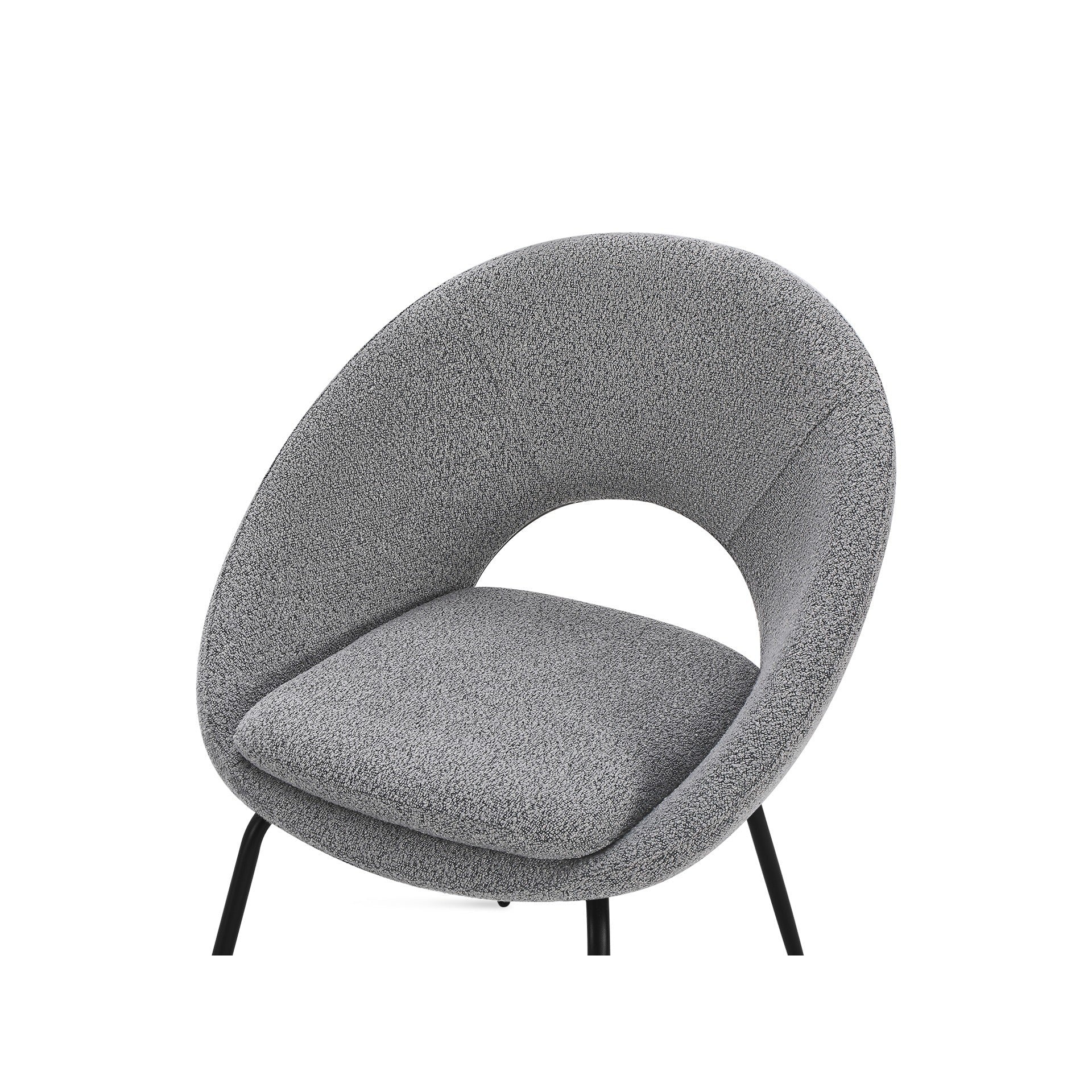 Nimue Fabric Dining Chair - Set of 2 - Greyish Black - Image 8