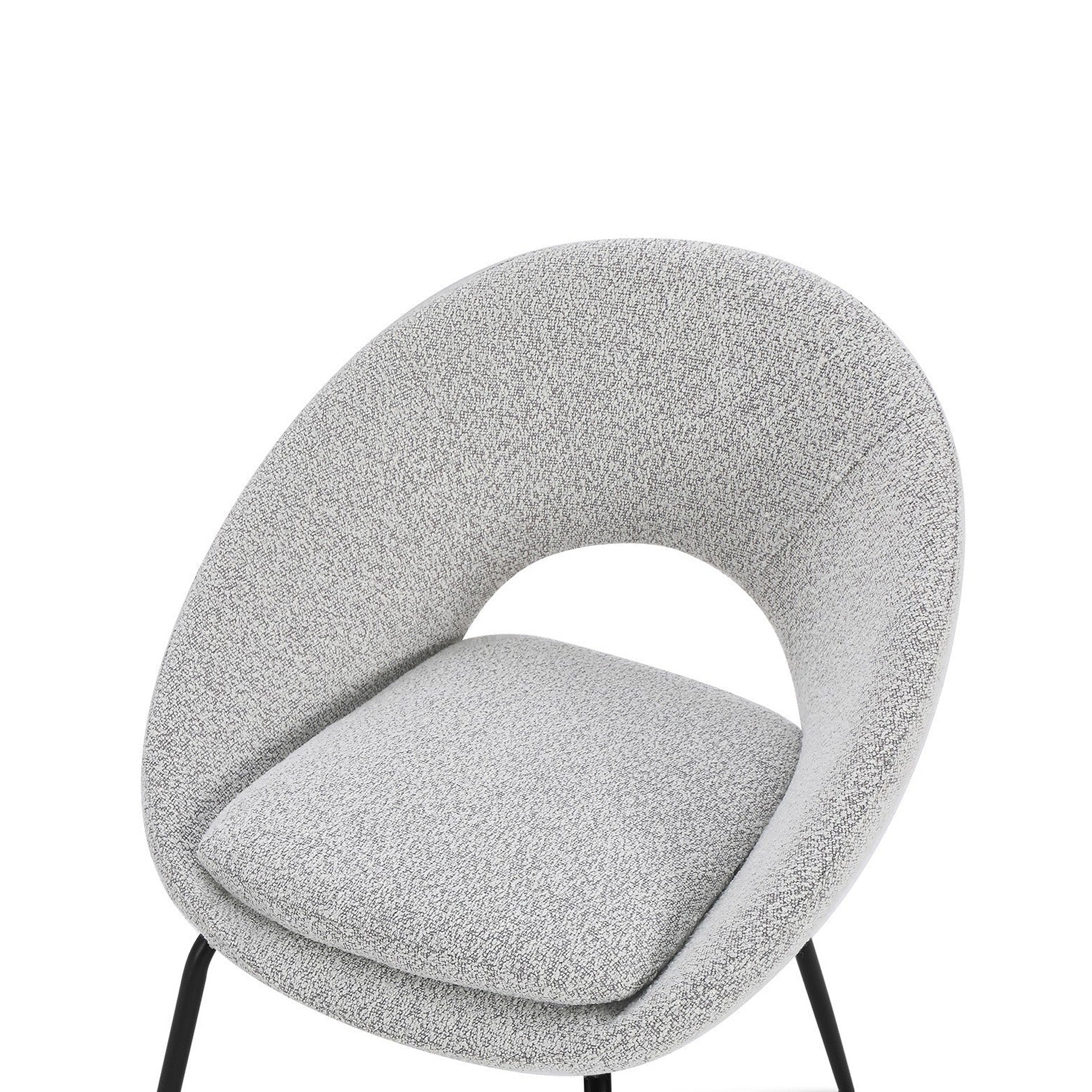 Nimue Fabric Dining Chair - Set of 2 - Greyish White - Image 11