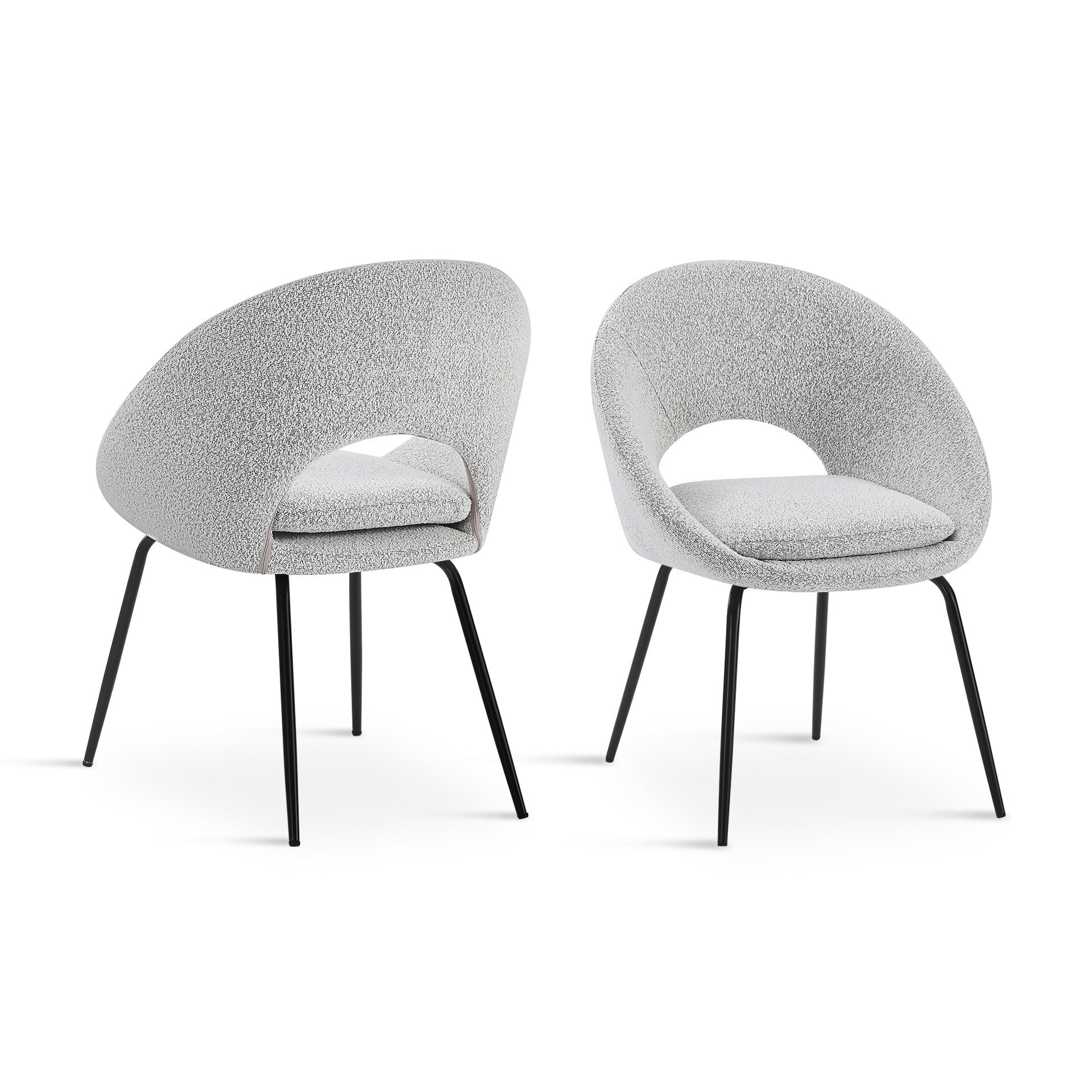 Nimue Fabric Dining Chair - Set of 2 - Greyish White - Image 7