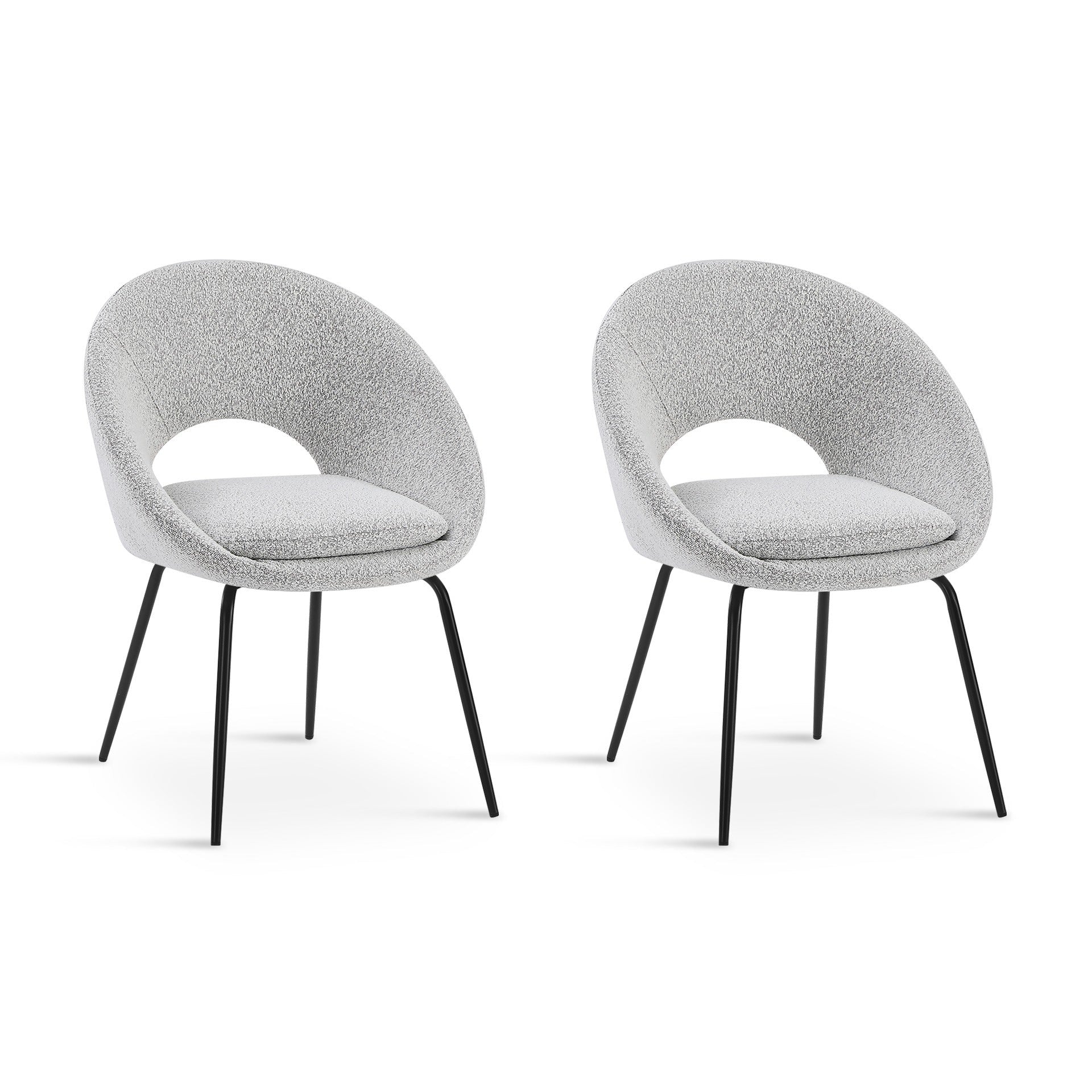 Nimue Fabric Dining Chair - Set of 2 - Greyish White - Image 8