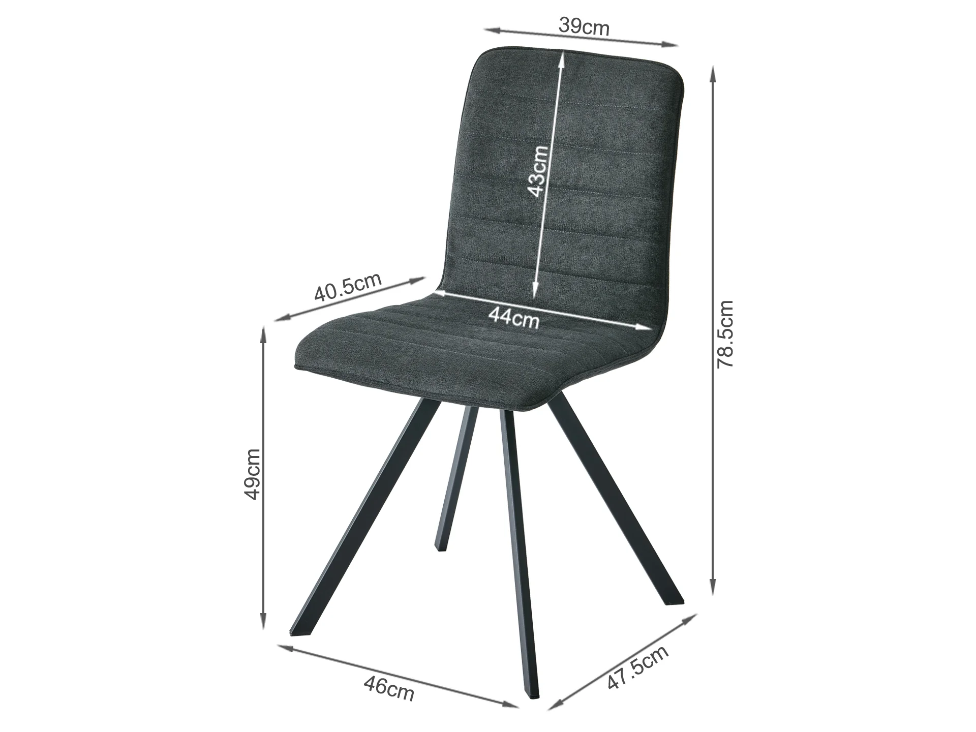 NOELLE 4PCS Upholstered Dining Chair - DARK GREY - Image 11