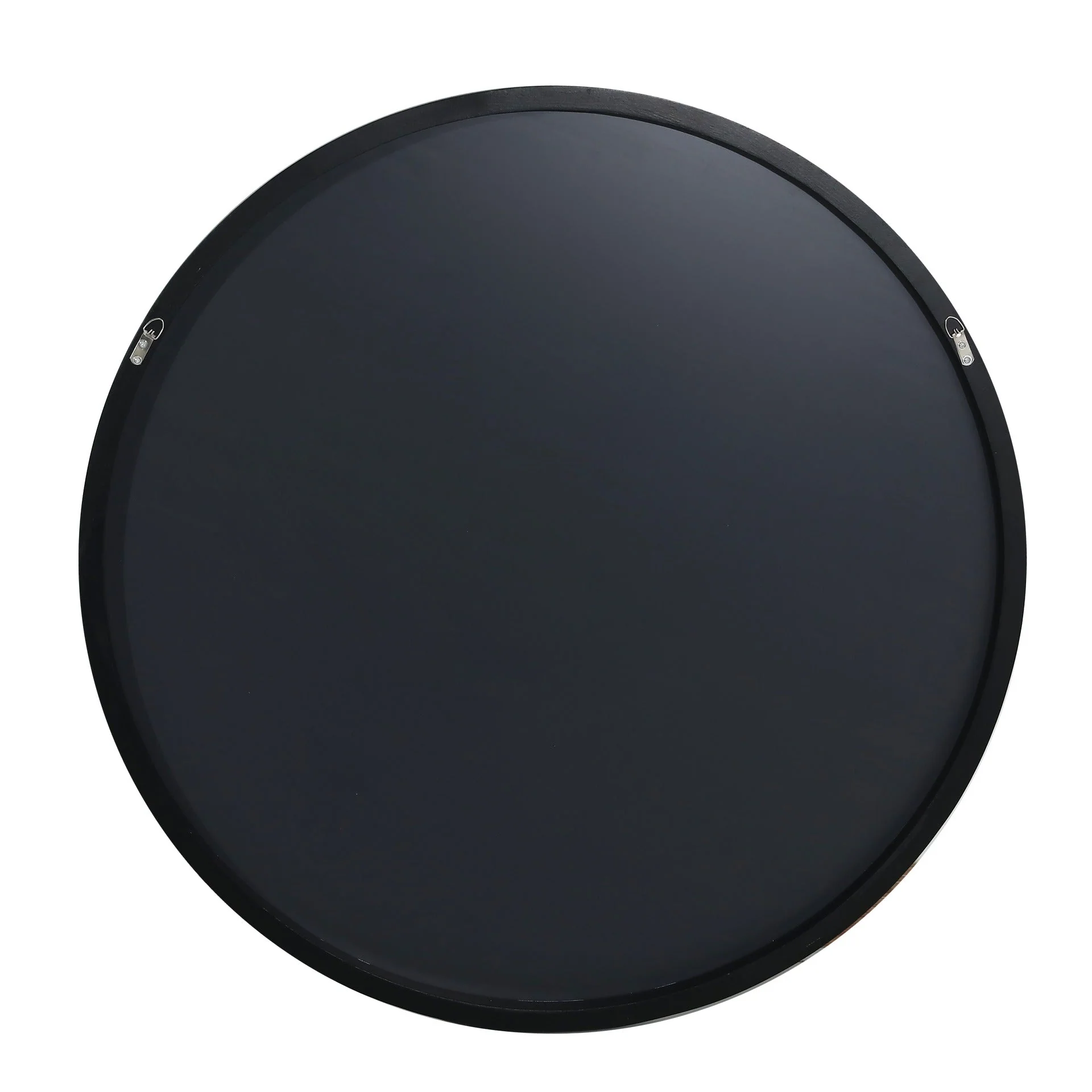 Noir Round Wooden Wall Mirror 80cm - Black - Image 12