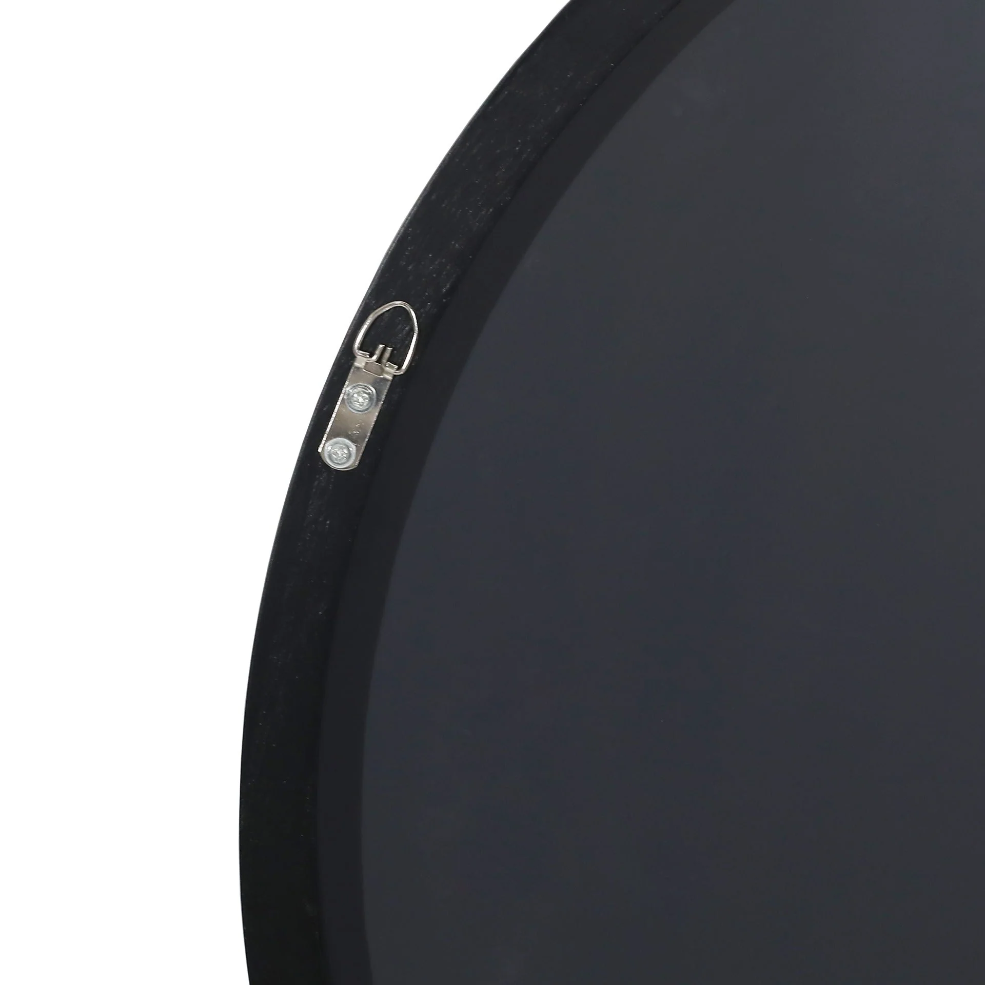 Noir Round Wooden Wall Mirror 80cm - Black - Image 13