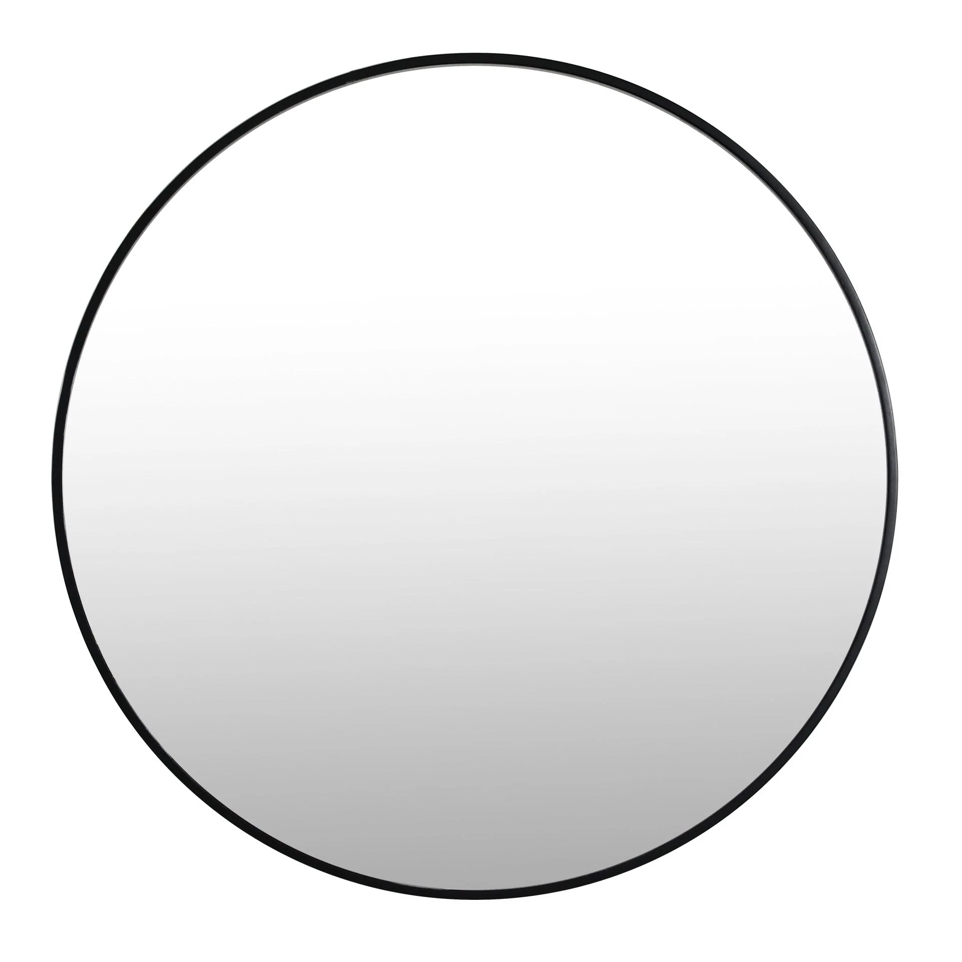 Noir Round Wooden Wall Mirror 80cm - Black - Image 7