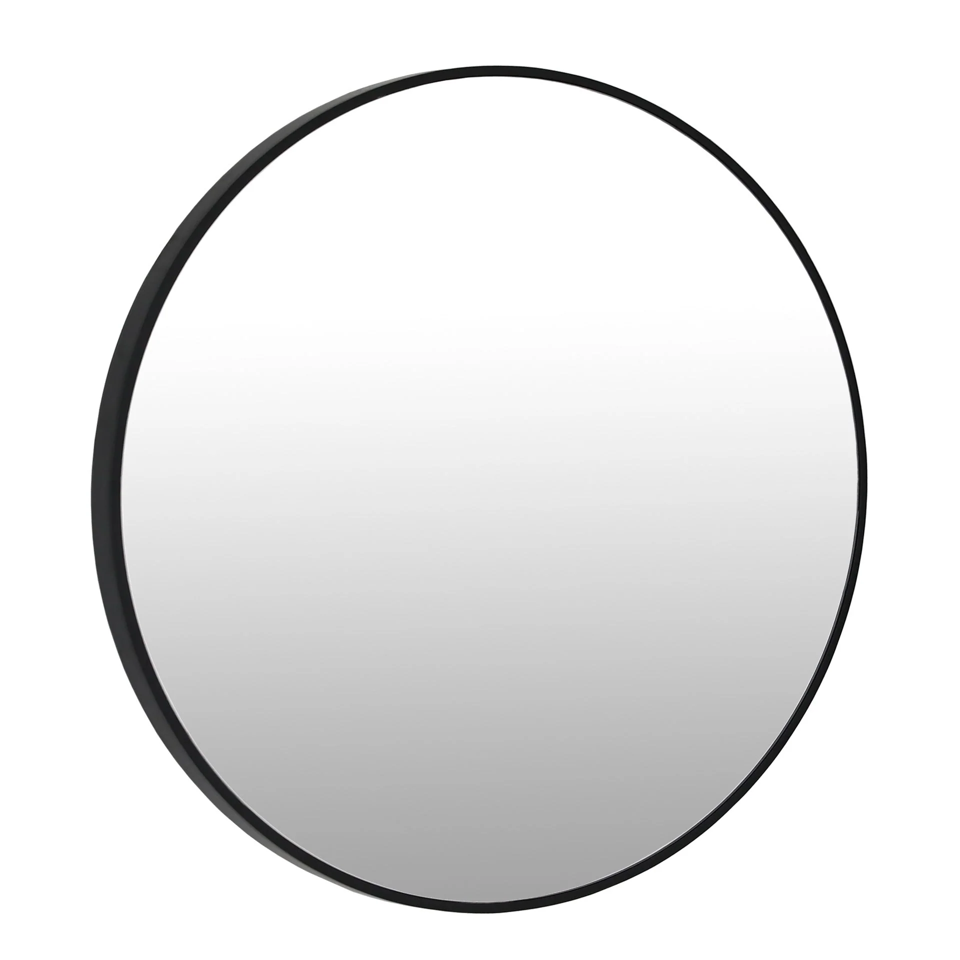 Noir Round Wooden Wall Mirror 80cm - Black - Image 8