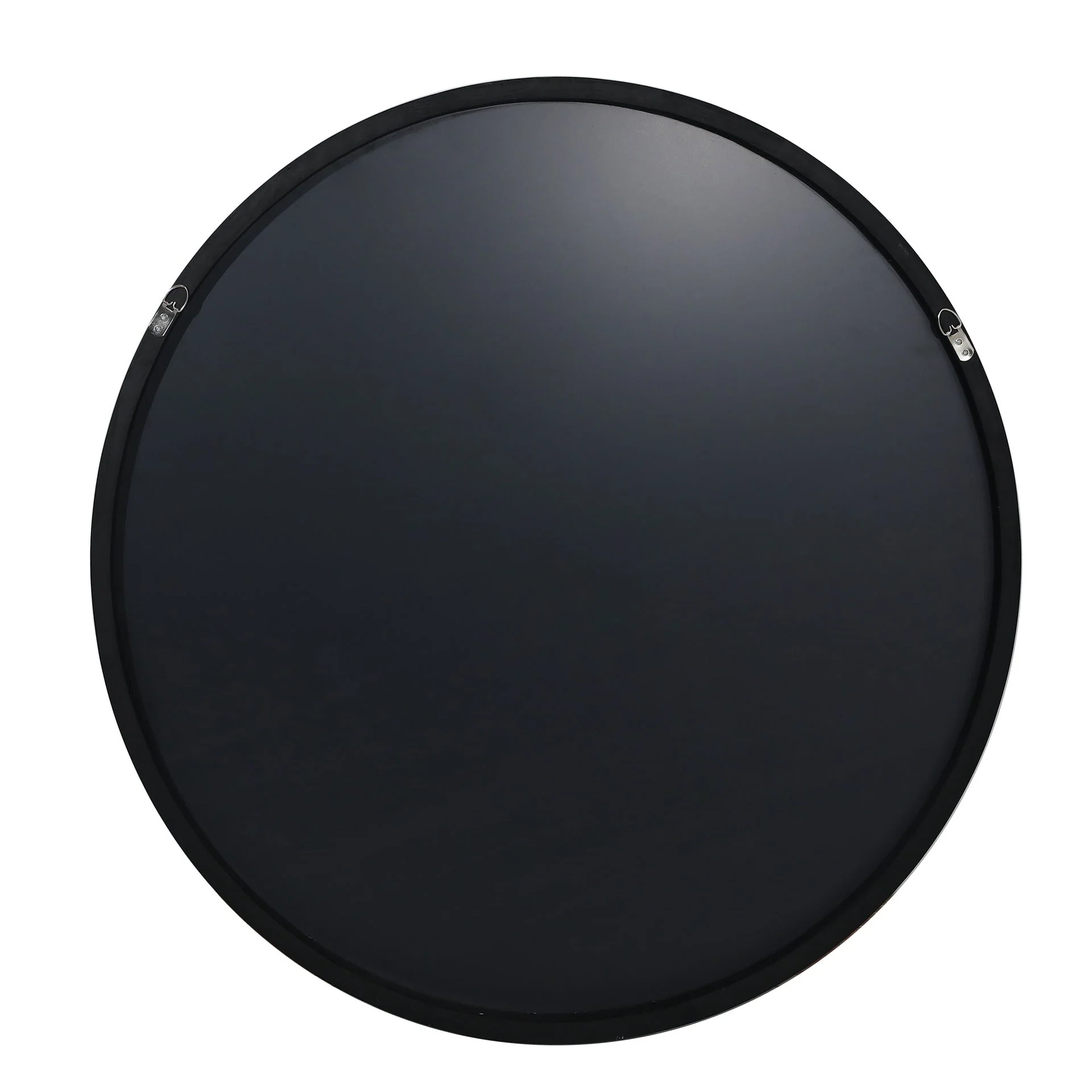 Noir Round Wooden Wall Mirror 90cm - Black - Image 12