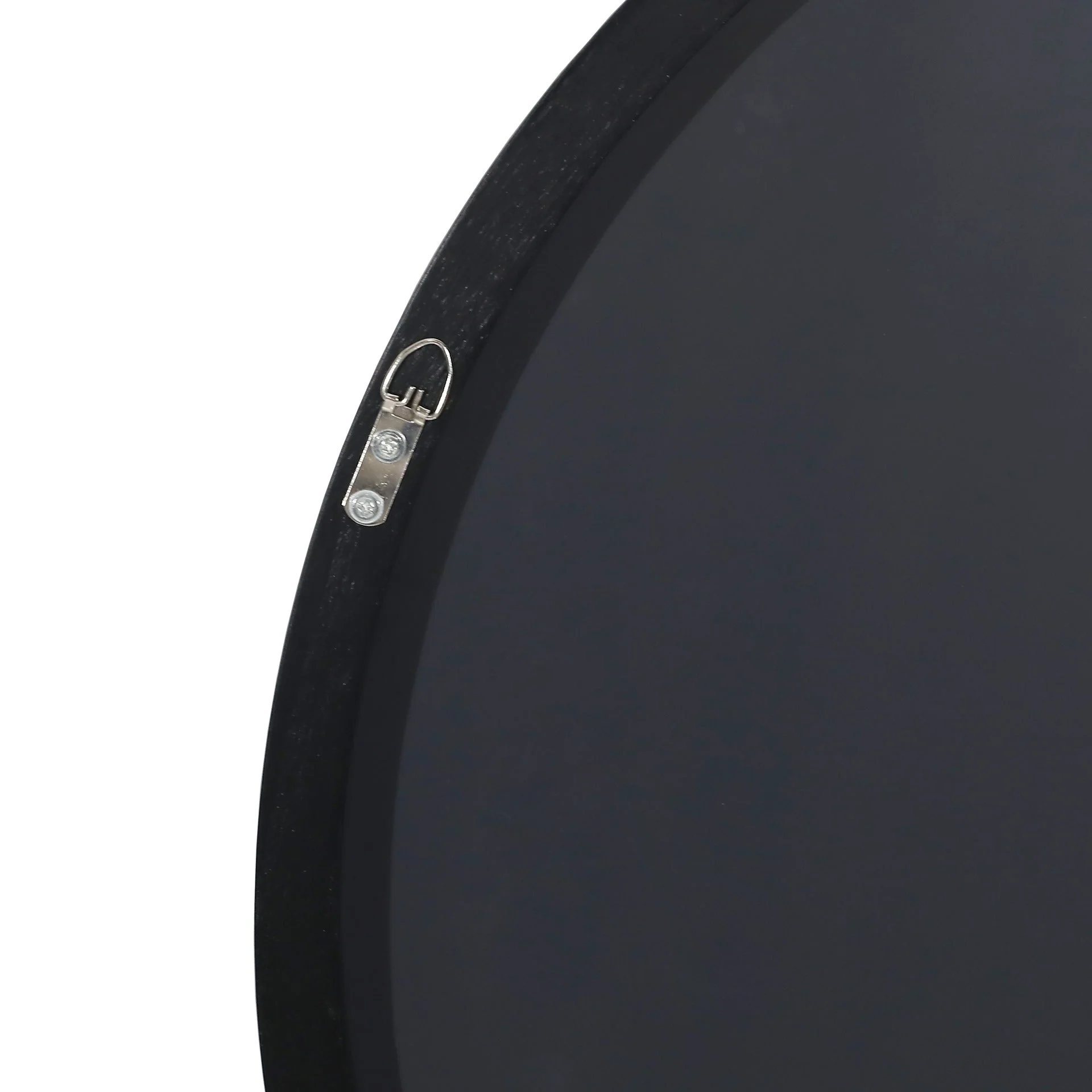 Noir Round Wooden Wall Mirror 90cm - Black - Image 13