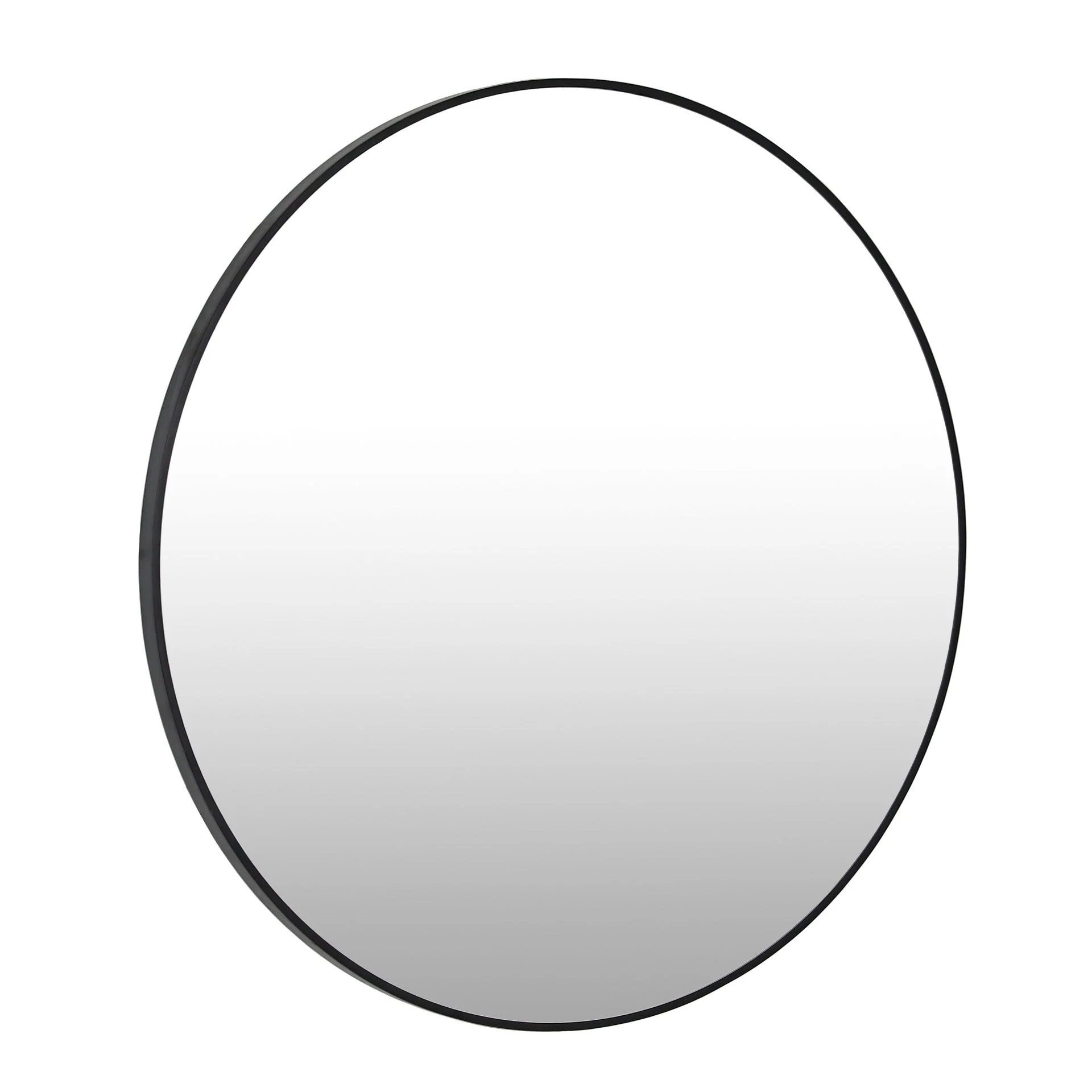 Noir Round Wooden Wall Mirror 90cm - Black - Image 9