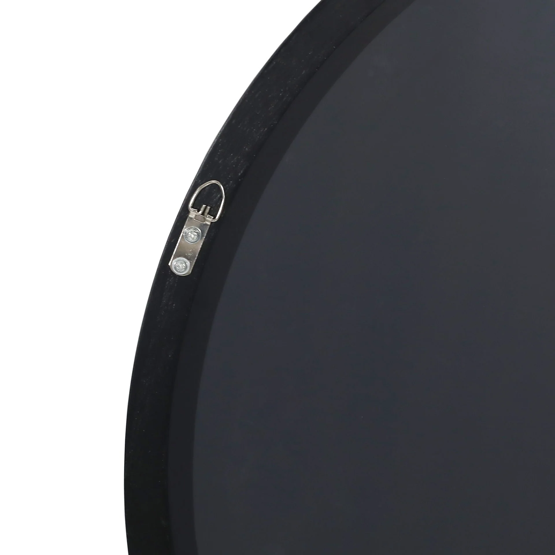 Noir Round Wooden Wall Mirror 50cm - Black - Image 11