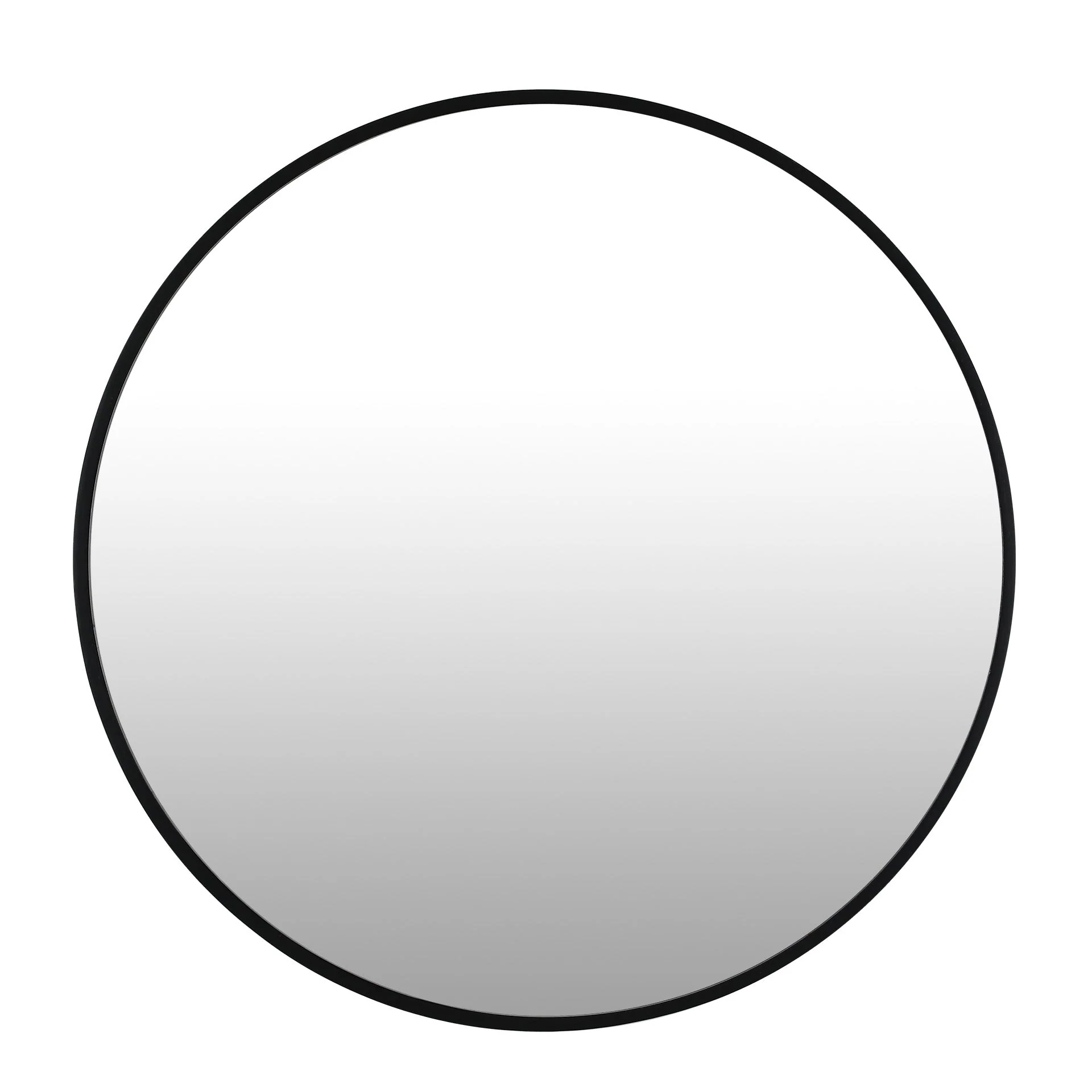 Noir Round Wooden Wall Mirror 50cm - Black - Image 5