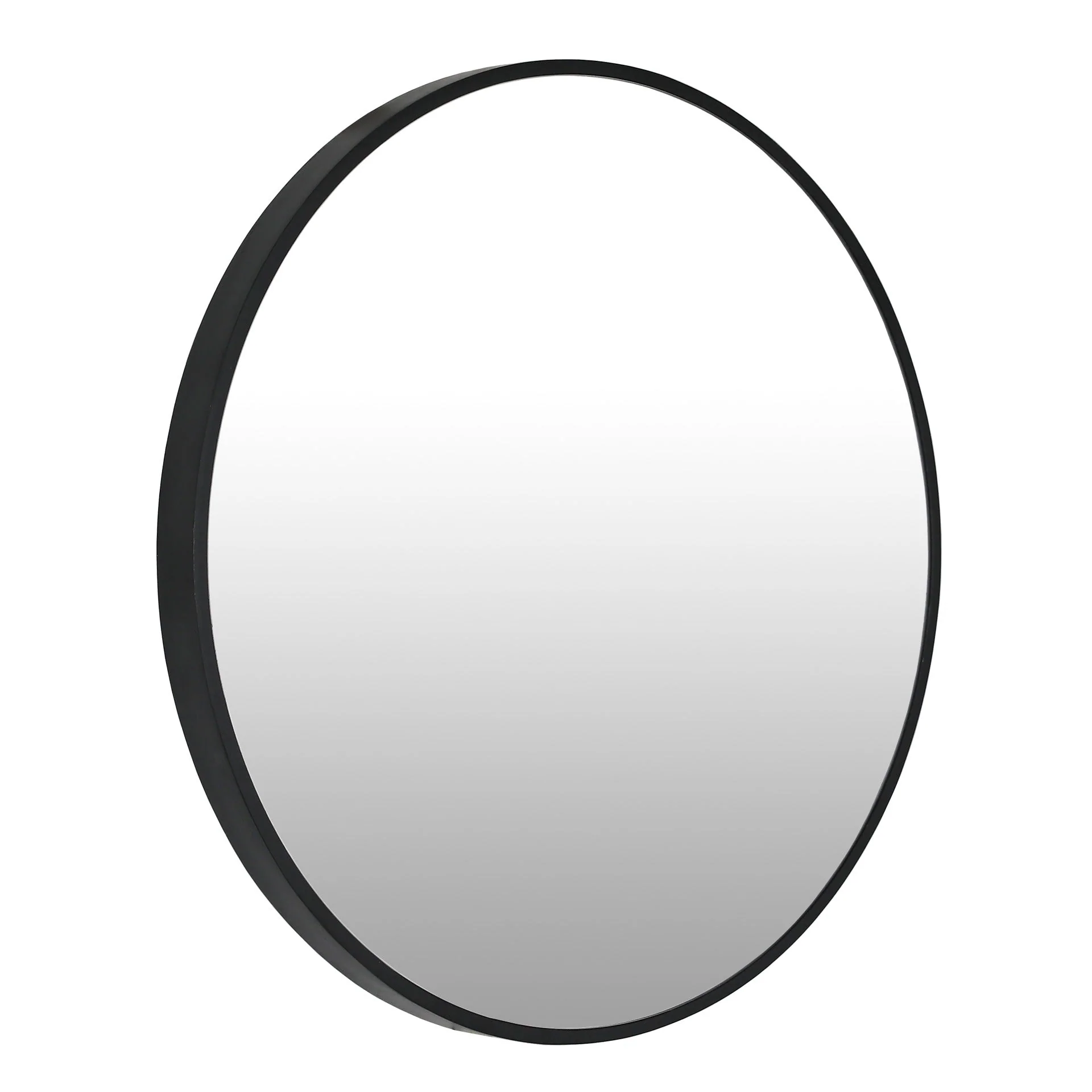 Noir Round Wooden Wall Mirror 50cm - Black - Image 7